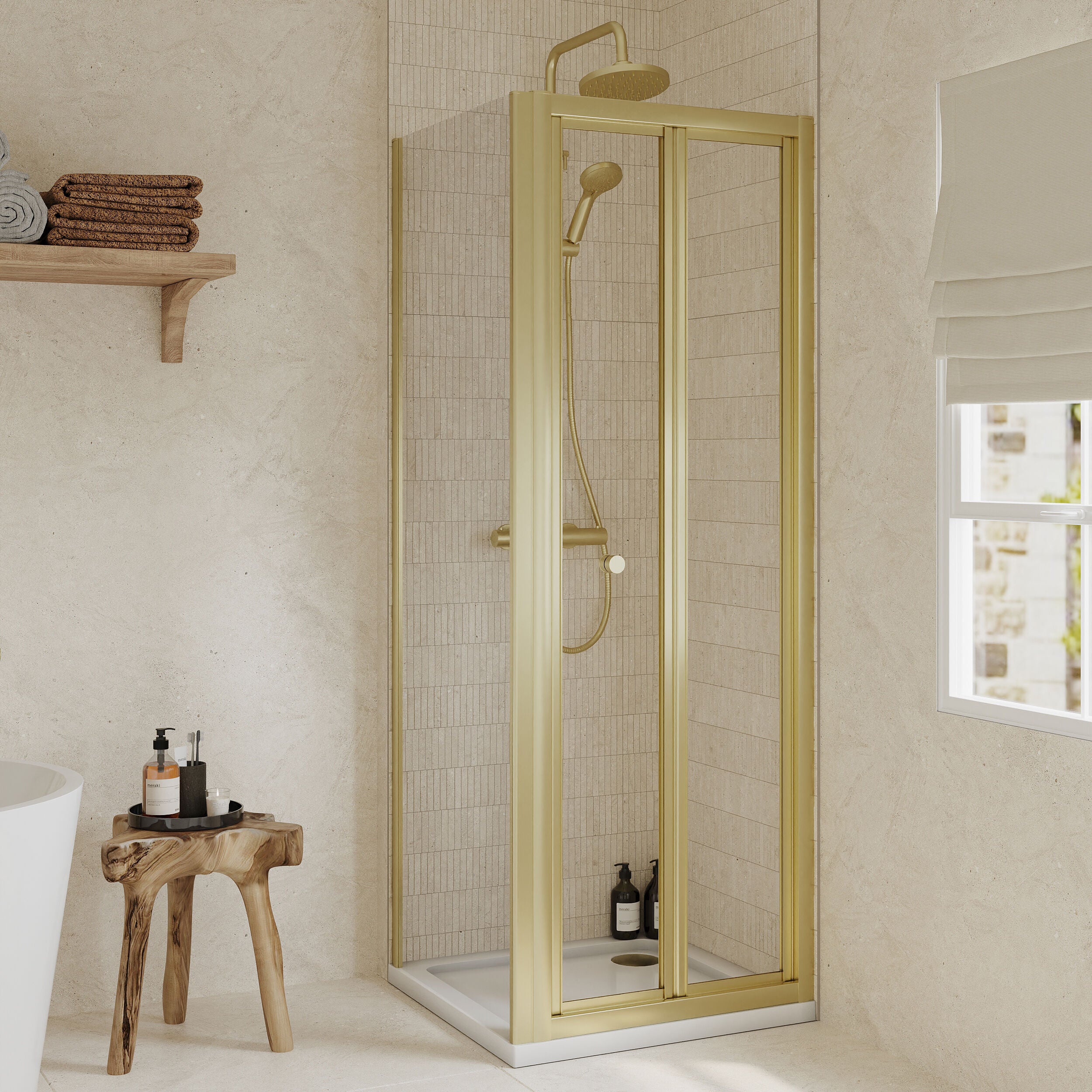 Almington Bi-Fold Shower Door, Side Panel and Shower Tray - Choice of Size and Finish - Image 16