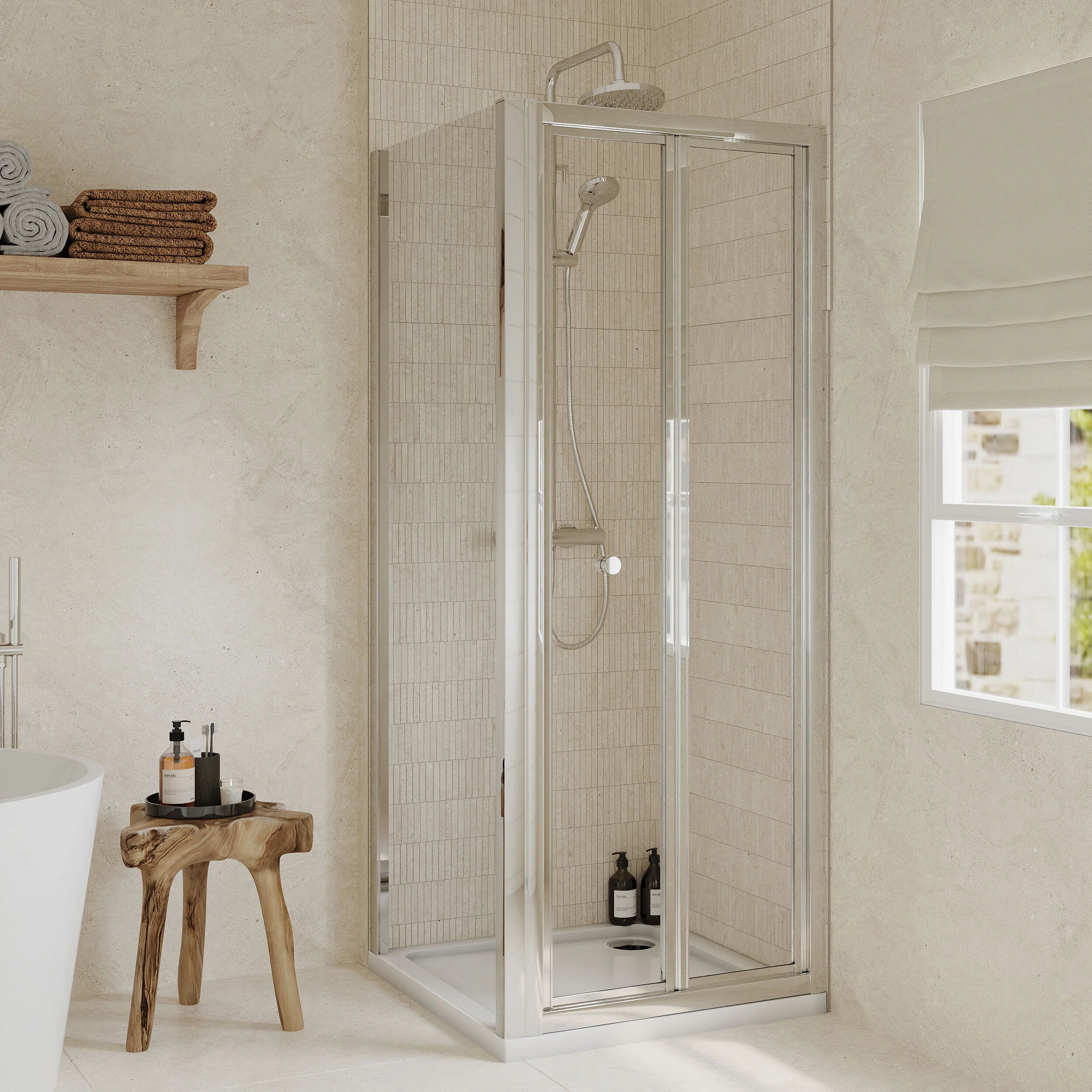 Almington Bi-Fold Shower Door, Side Panel and Shower Tray - Choice of Size and Finish - Image 20