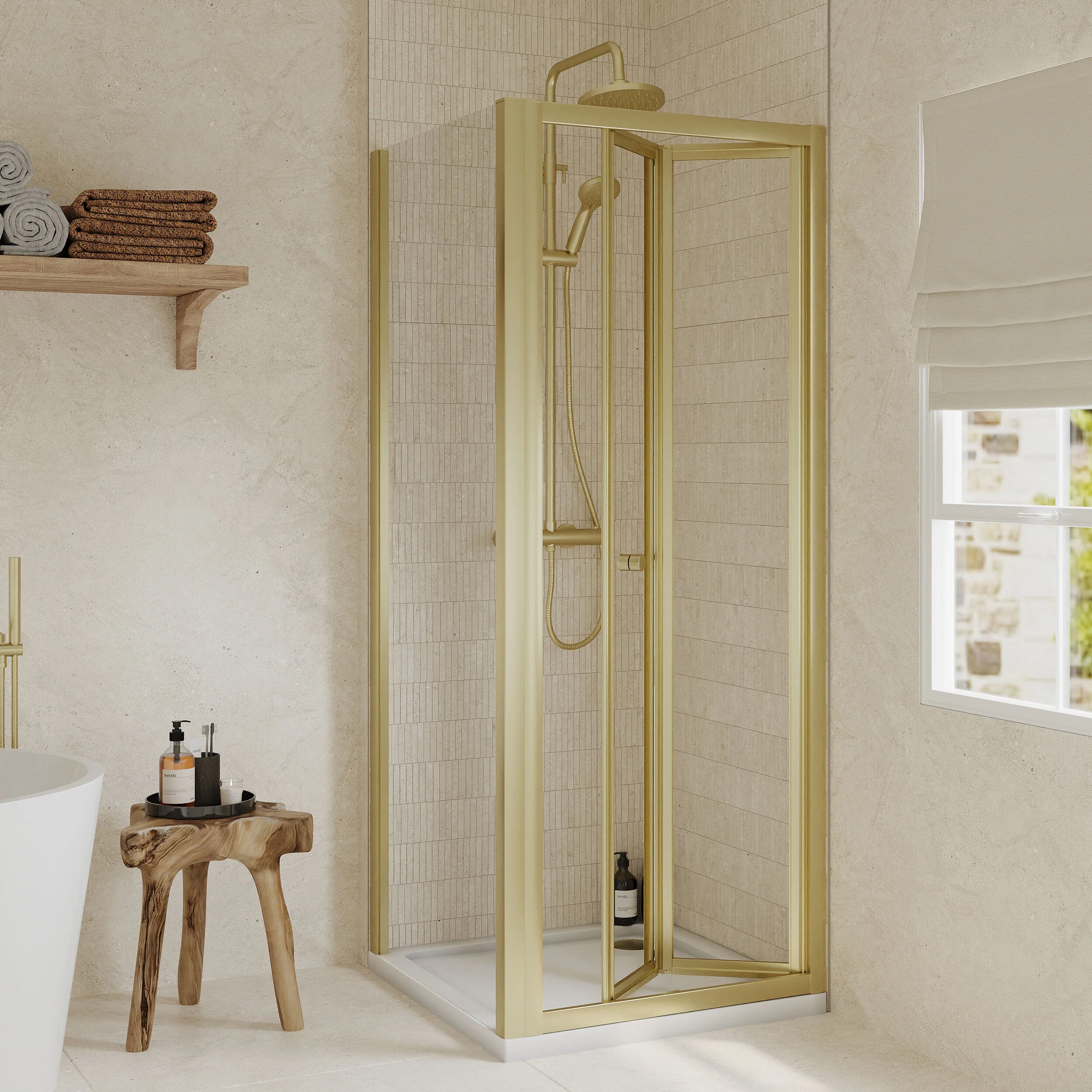 Almington Bi-Fold Shower Door, Side Panel and Shower Tray - Choice of Size and Finish - Image 21