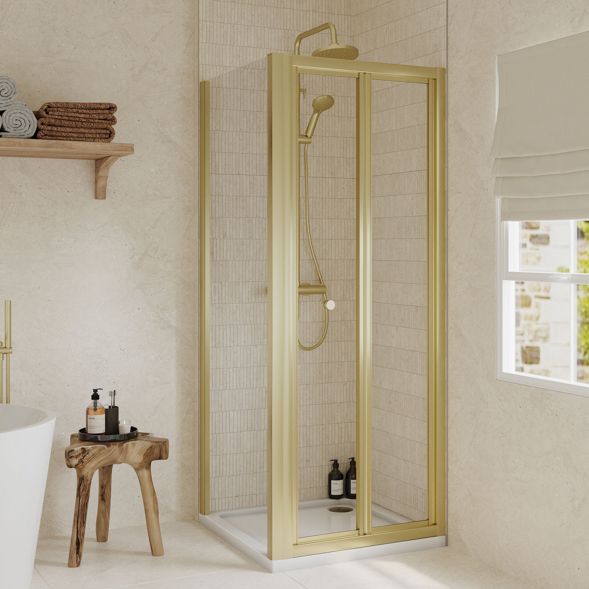 Almington Bi-Fold Shower Door, Side Panel and Shower Tray - Choice of Size and Finish - Image 22