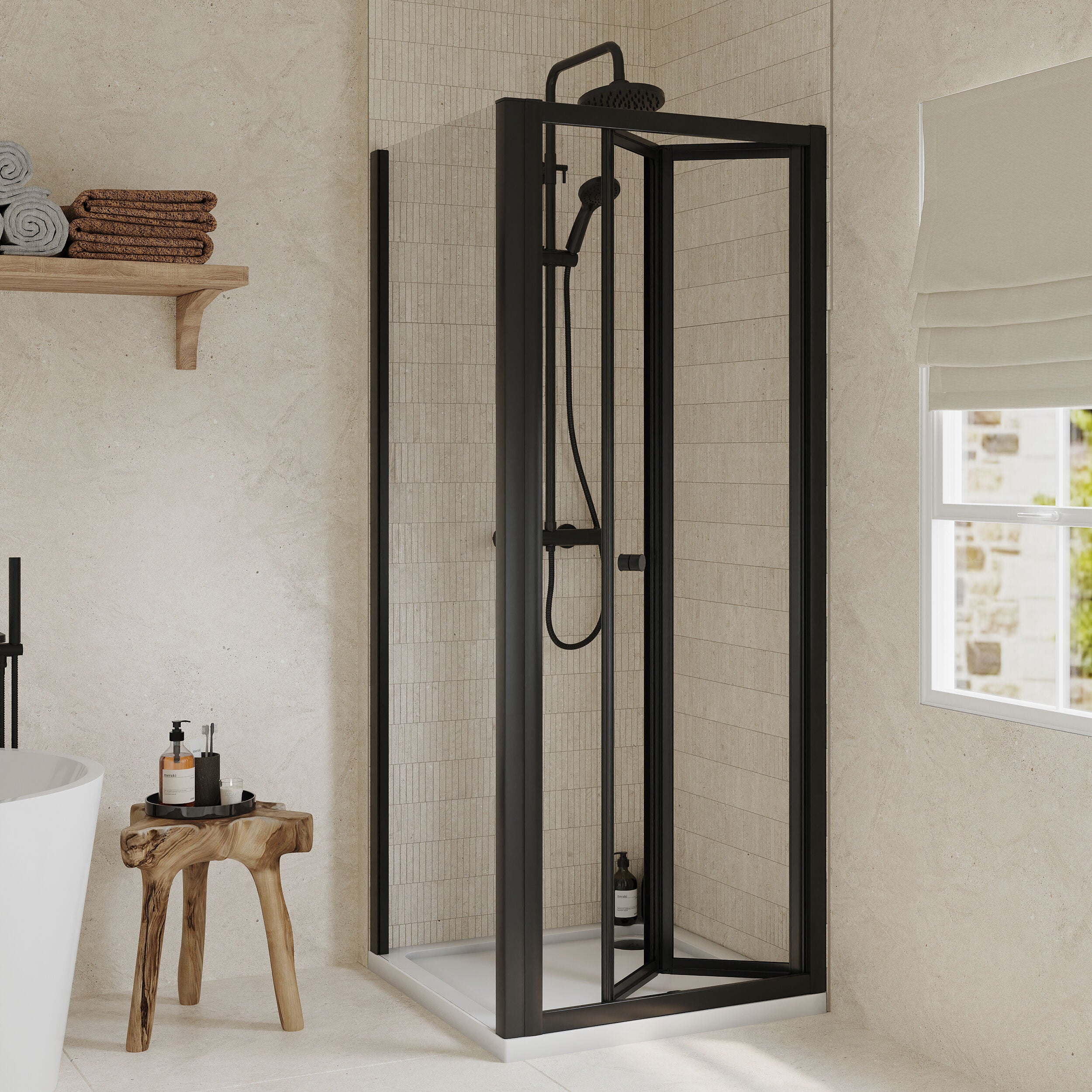 Almington Bi-Fold Shower Door, Side Panel and Shower Tray - Choice of Size and Finish - Image 23