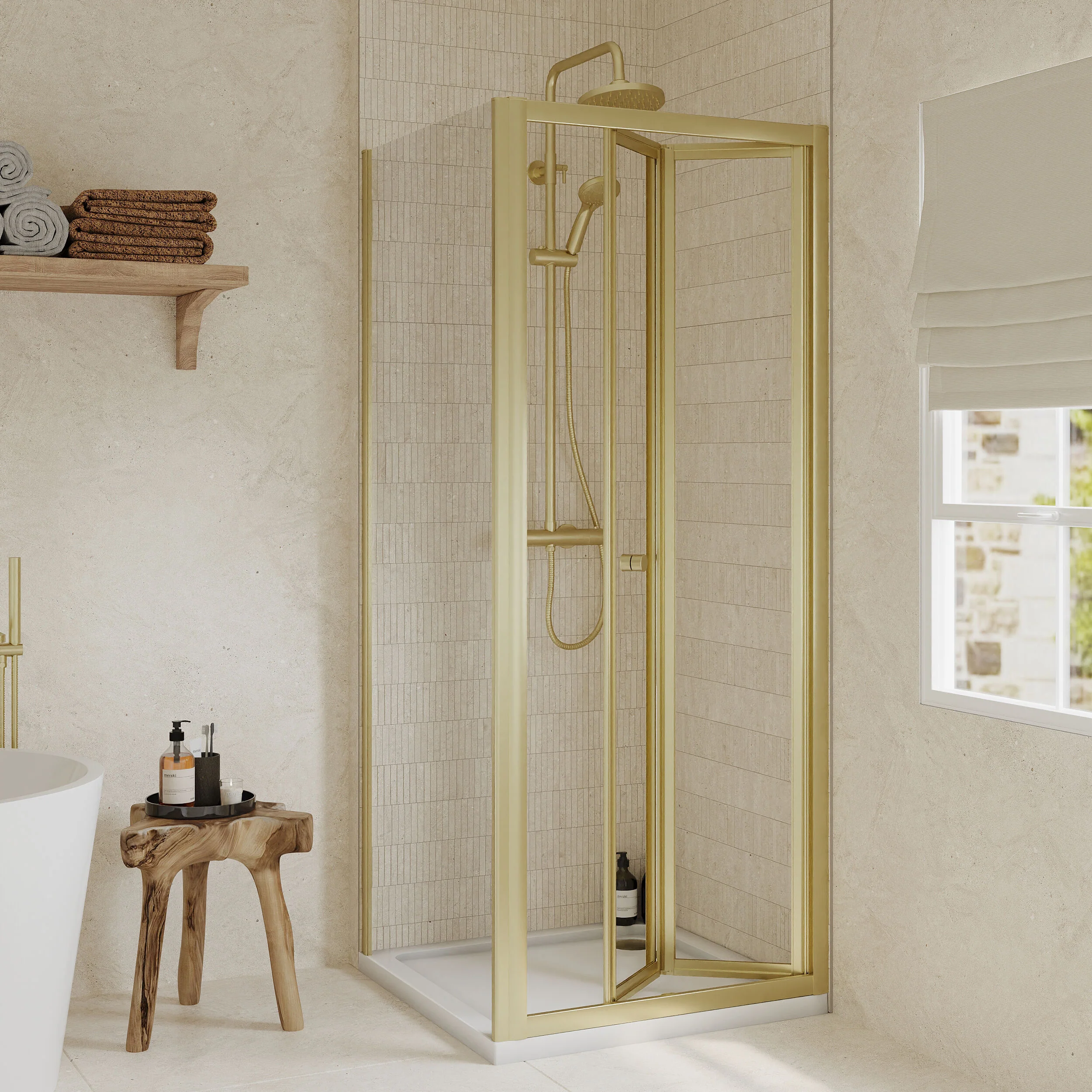 Almington Bi-Fold Shower Door, Side Panel and Shower Tray - Choice of Size and Finish - Image 27