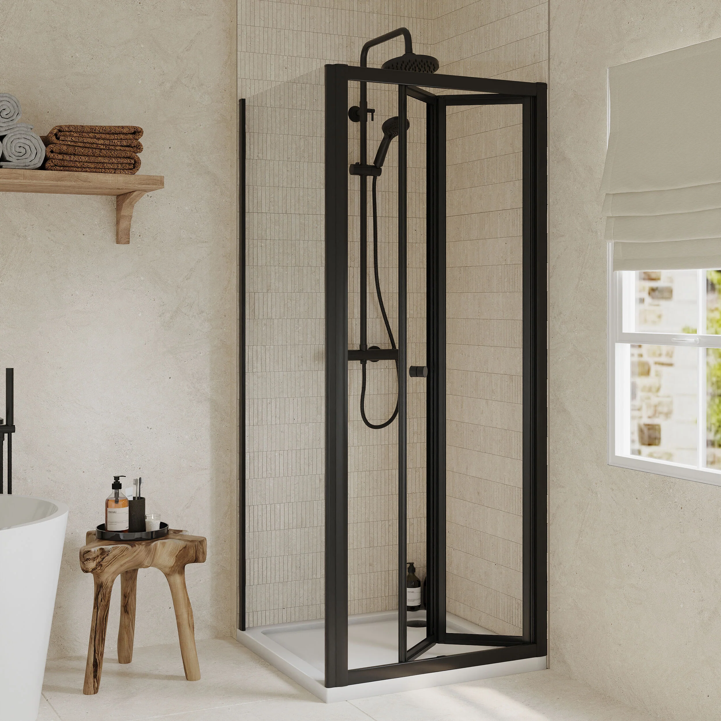 Almington Bi-Fold Shower Door, Side Panel and Shower Tray - Choice of Size and Finish - Image 29