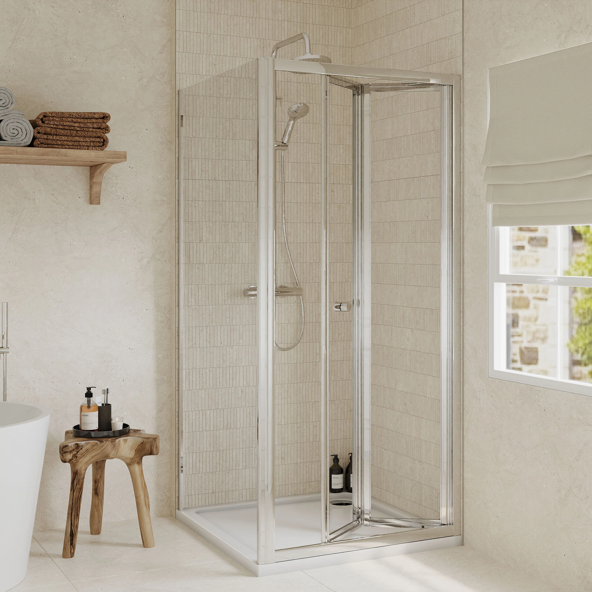 Almington Bi-Fold Shower Door, Side Panel and Shower Tray - Choice of Size and Finish - Image 31