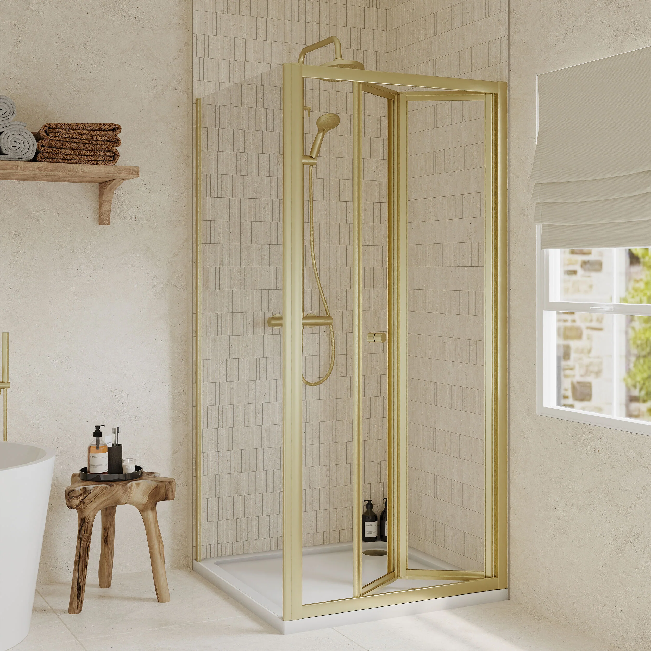 Almington Bi-Fold Shower Door, Side Panel and Shower Tray - Choice of Size and Finish - Image 33