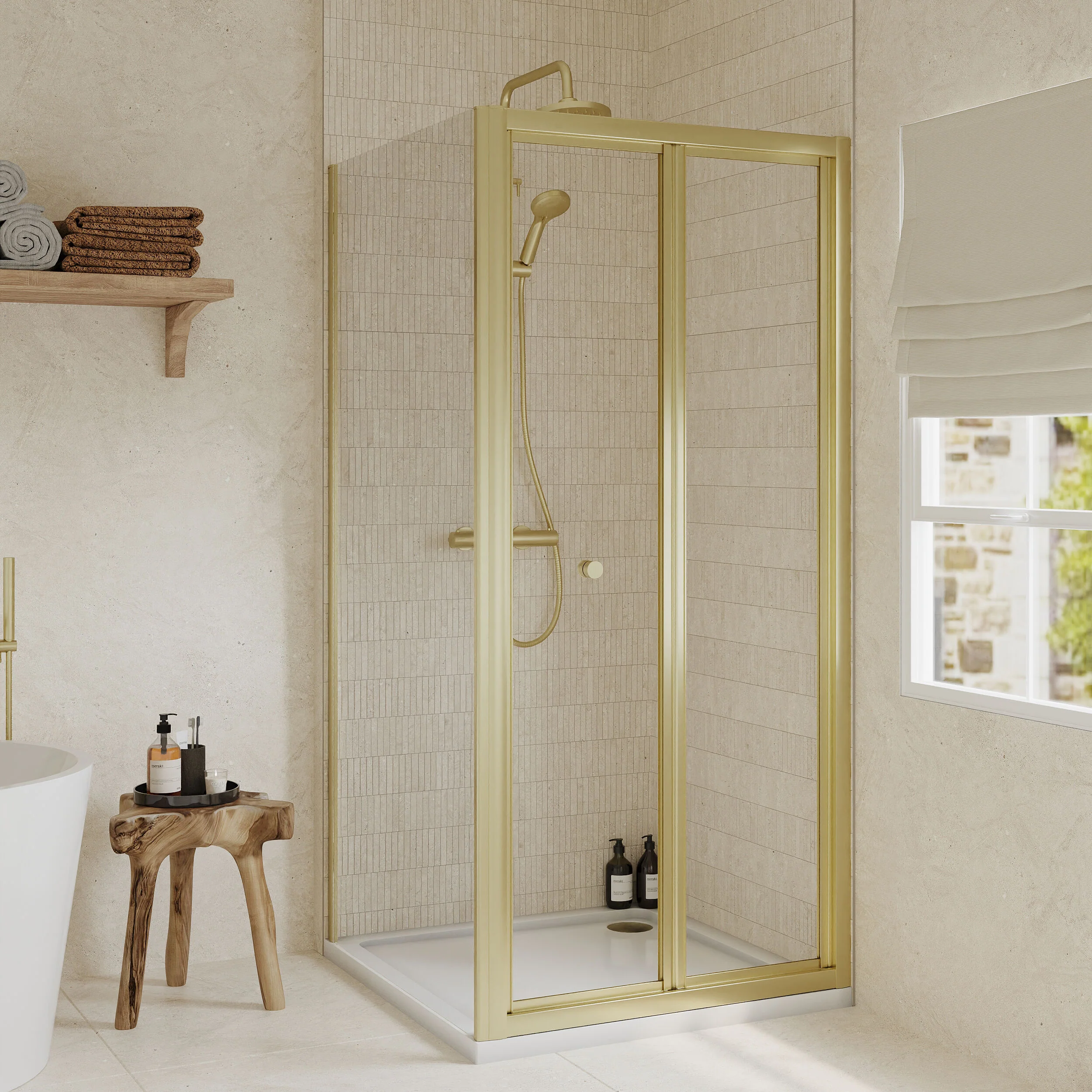 Almington Bi-Fold Shower Door, Side Panel and Shower Tray - Choice of Size and Finish - Image 34