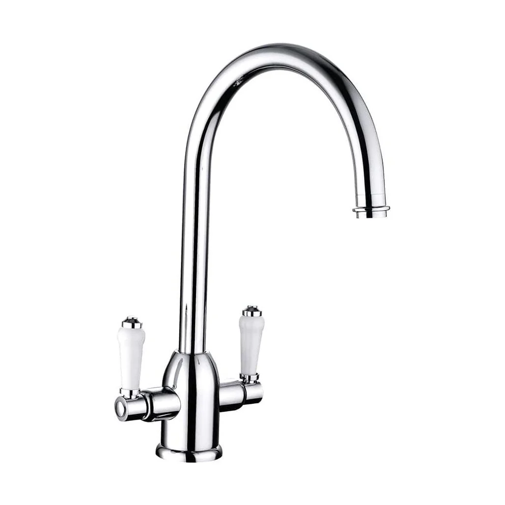 Traditional Dual Handle Kitchen Mixer Tap - Chrome