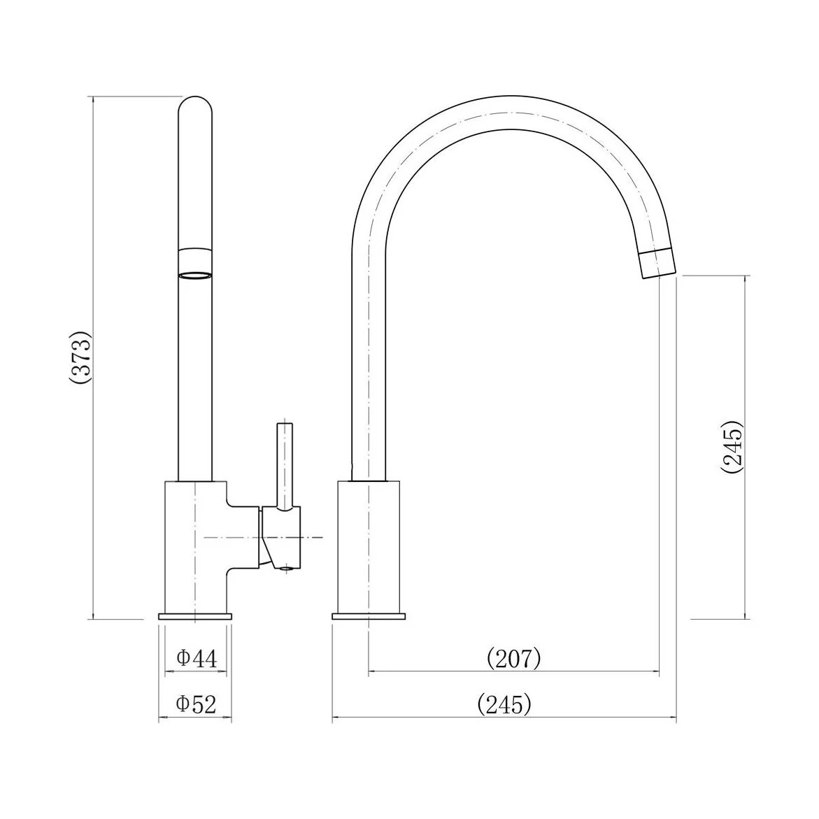 Contemporary Single Lever Kitchen Mixer Tap - Chrome - Image 2