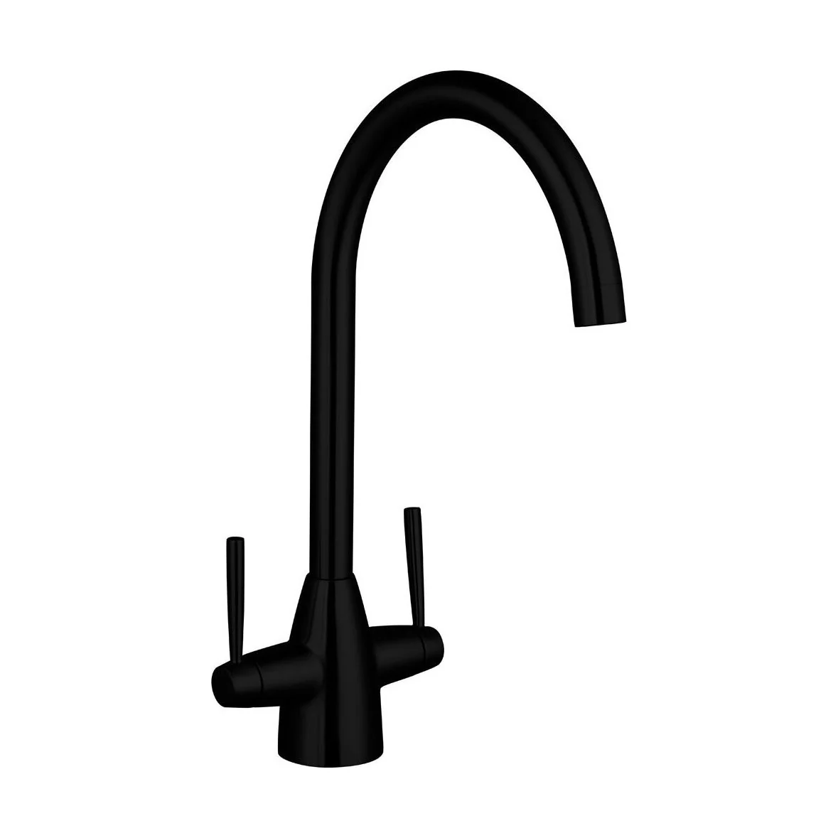 Contemporary Dual Handle Kitchen Mixer Tap - Black