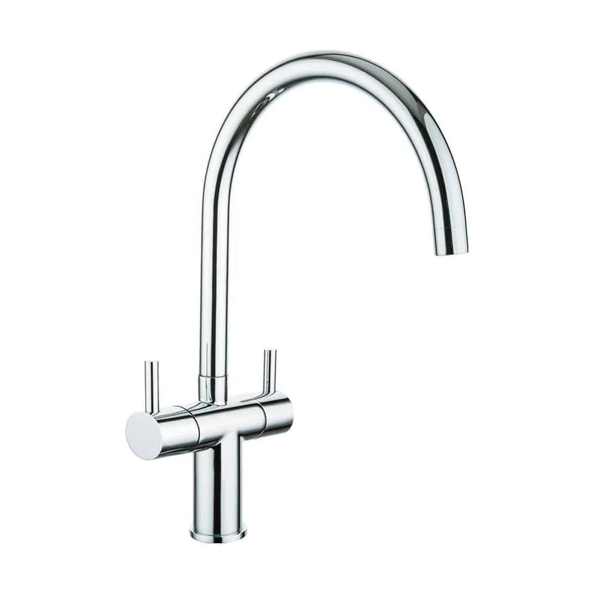 Traditional Dual Handle Kitchen Mixer Tap - Chrome