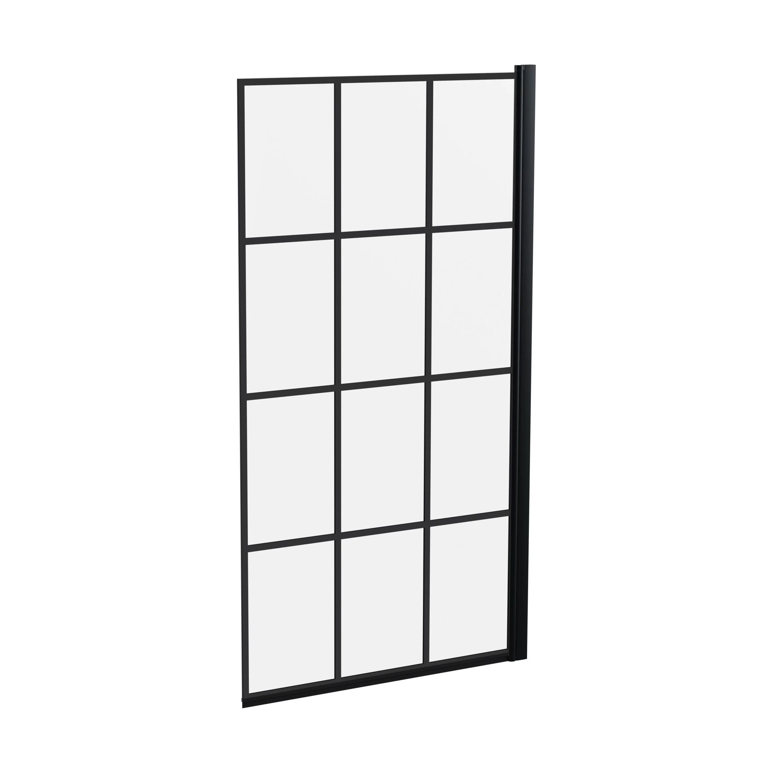Contemporary Black Framed Reversible Hinged Shower Bath Screen - 6 mm Toughened Safety Glass, H: 1430 × W: 790 × D: 38 mm - Image 3