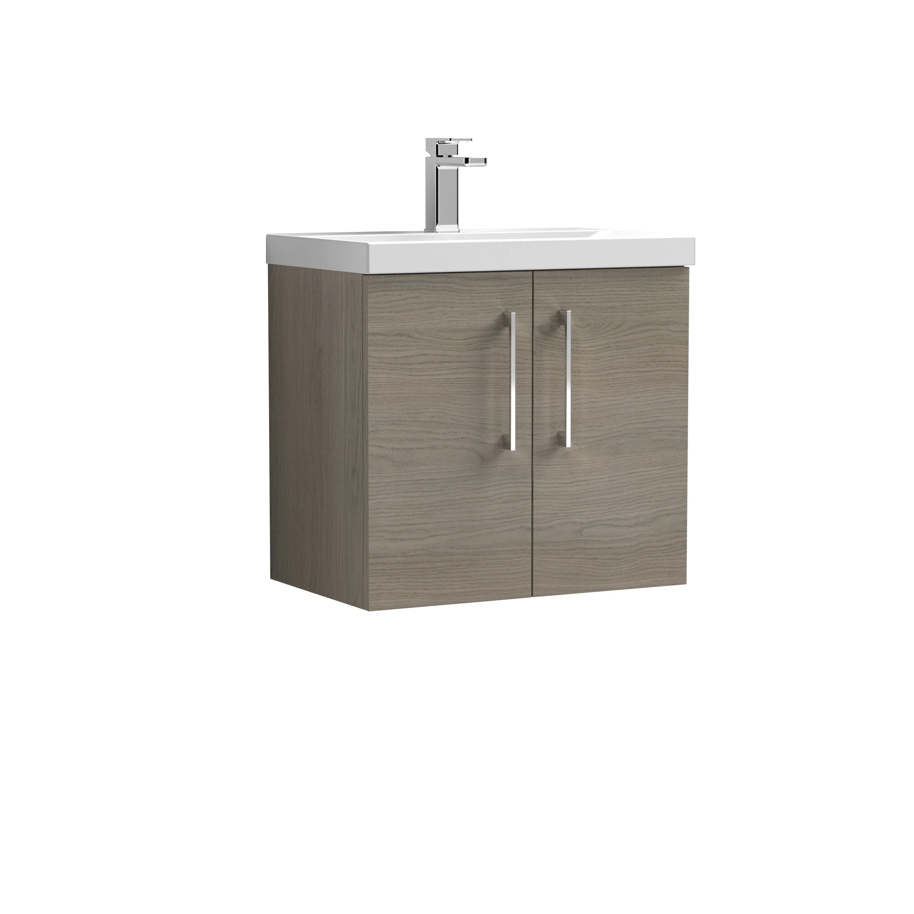 Bramshall Contemporary 2 Door Wall Hung Vanity Basin Unit with Mid-Edge Basin, Choice of Size and Colour - Image 36