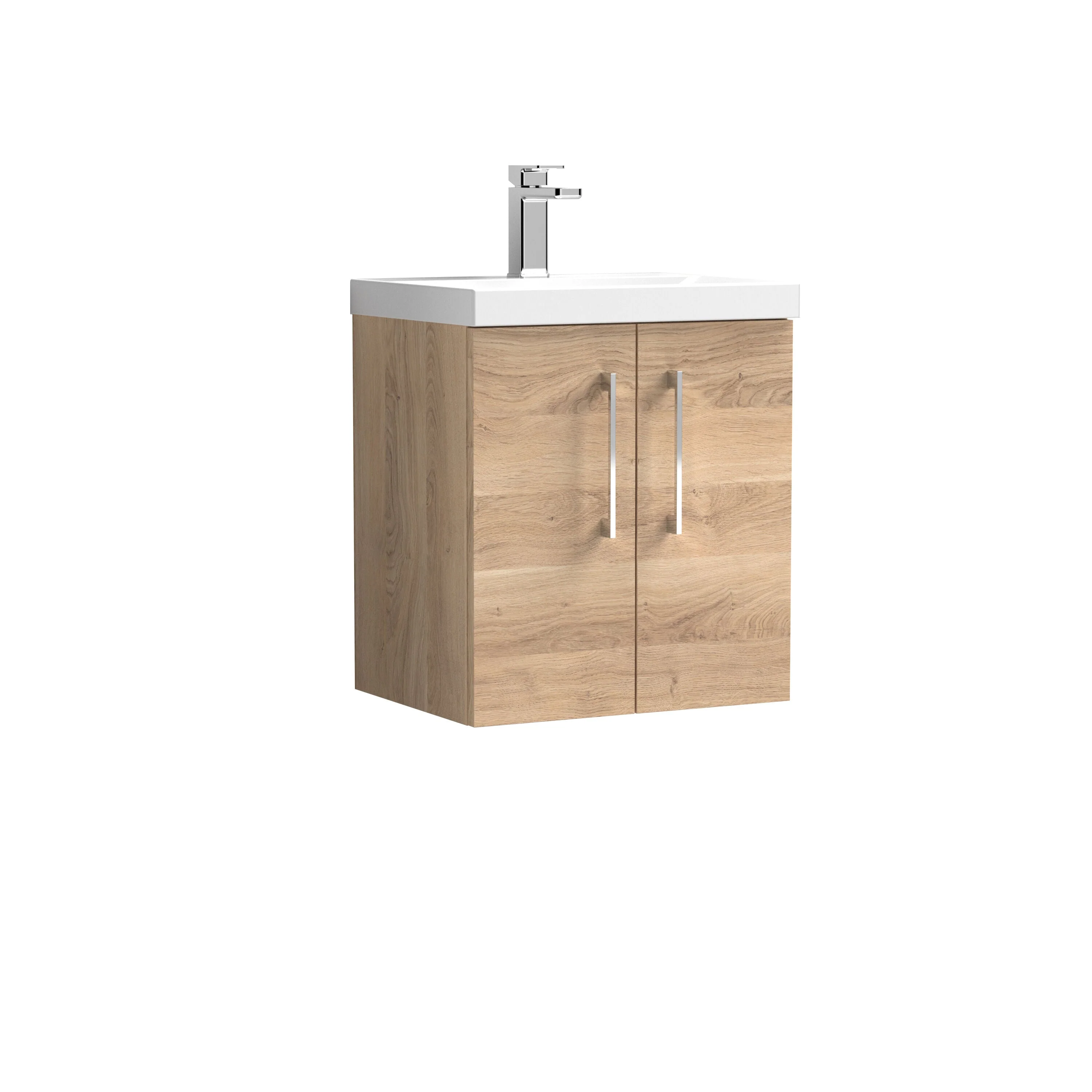 Bramshall Contemporary 2 Door Wall Hung Vanity Basin Unit with Mid-Edge Basin, Choice of Size and Colour - Image 51