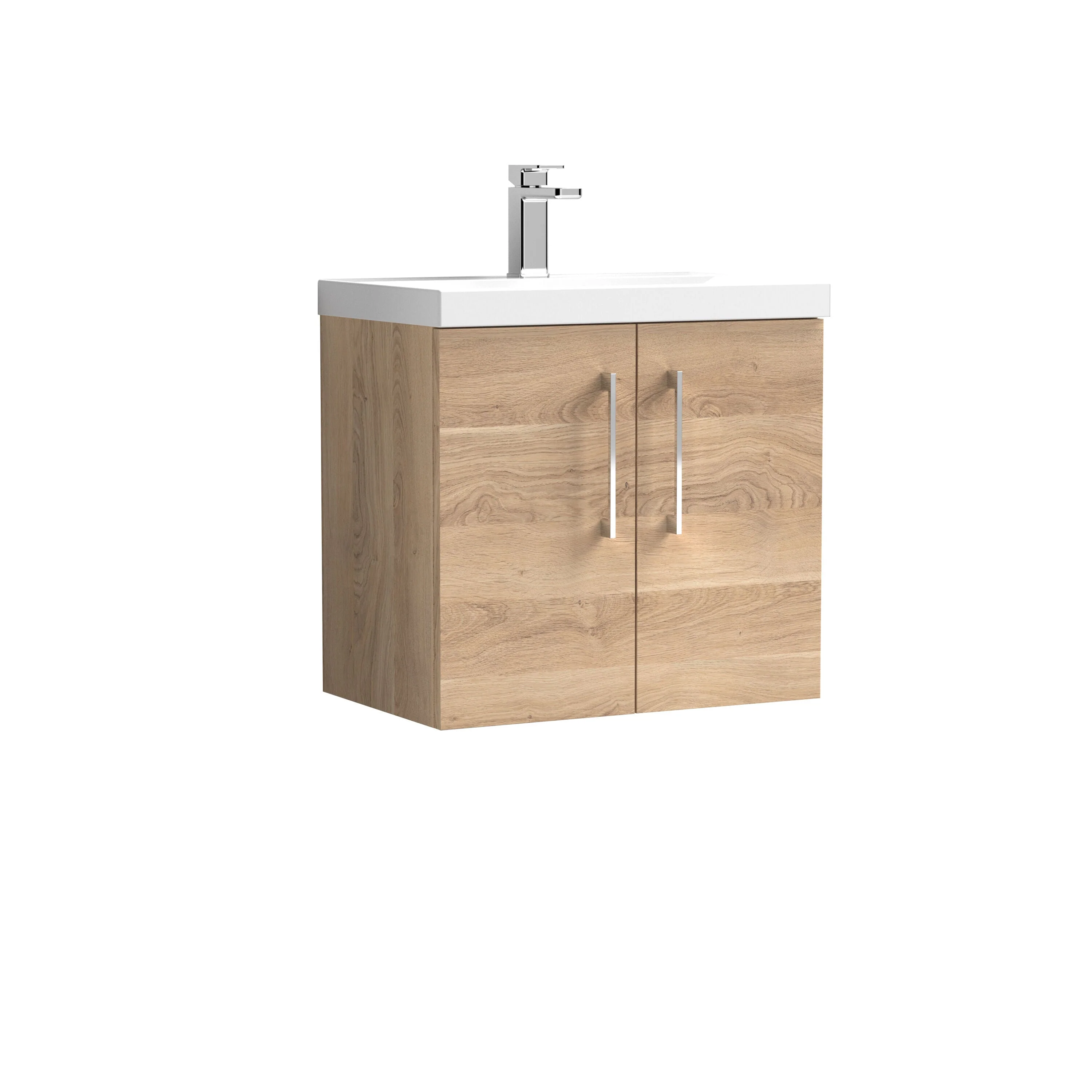 Bramshall Contemporary 2 Door Wall Hung Vanity Basin Unit with Mid-Edge Basin, Choice of Size and Colour - Image 56