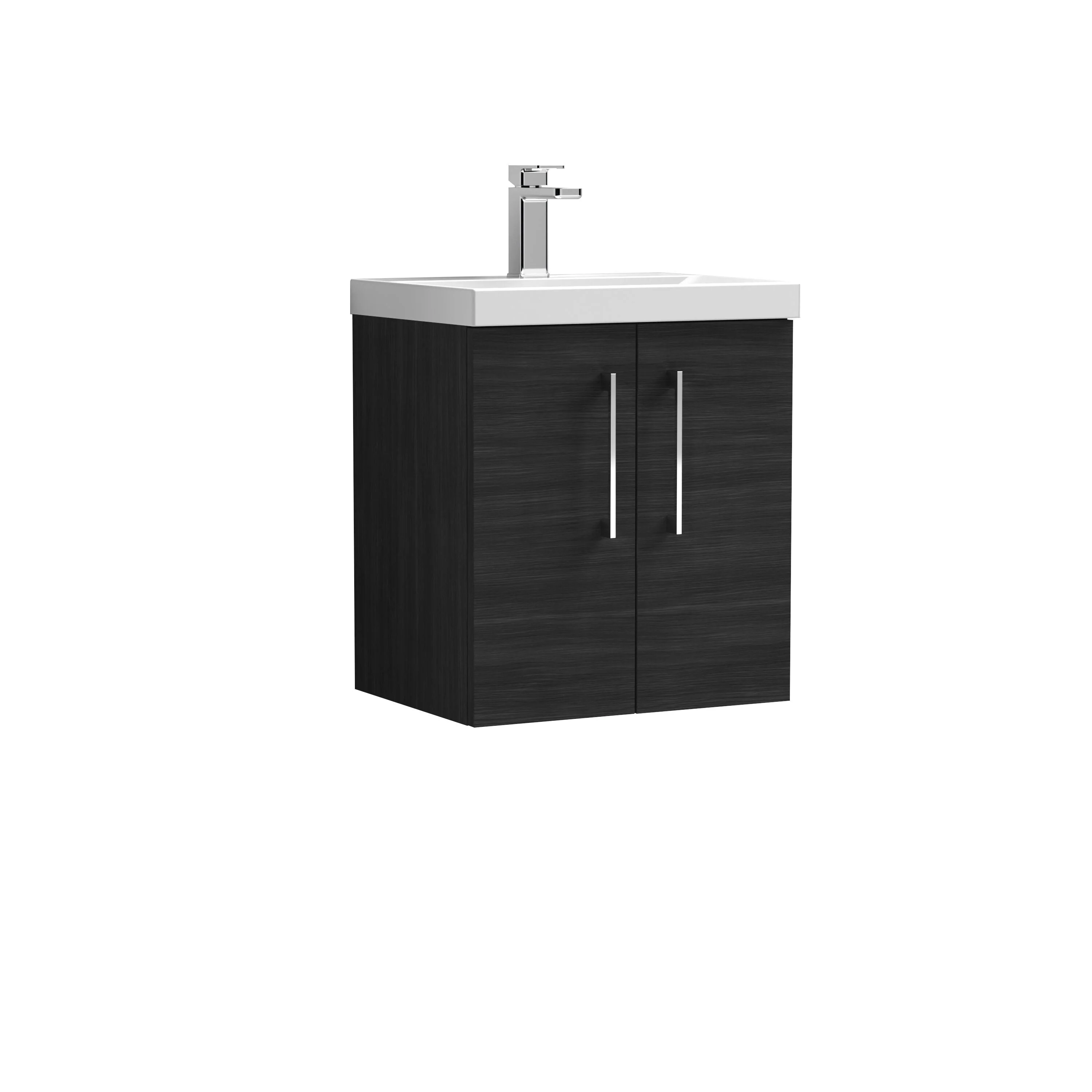 Bramshall Contemporary 2 Door Wall Hung Vanity Basin Unit with Mid-Edge Basin, Choice of Size and Colour - Image 71