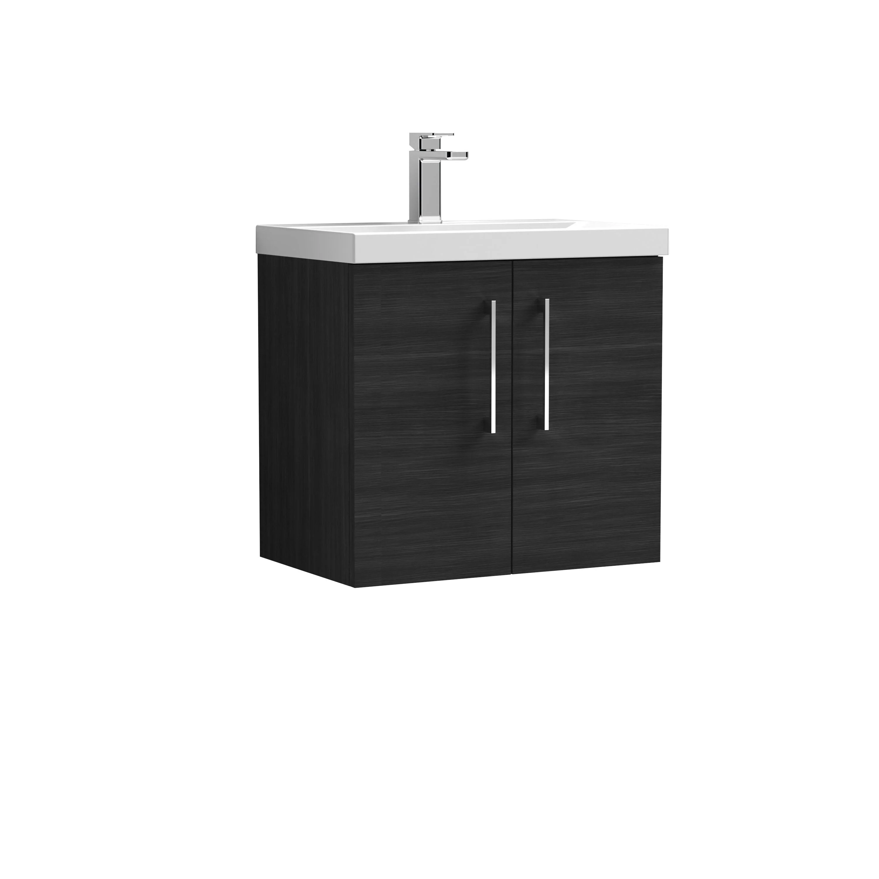 Bramshall Contemporary 2 Door Wall Hung Vanity Basin Unit with Mid-Edge Basin, Choice of Size and Colour - Image 76