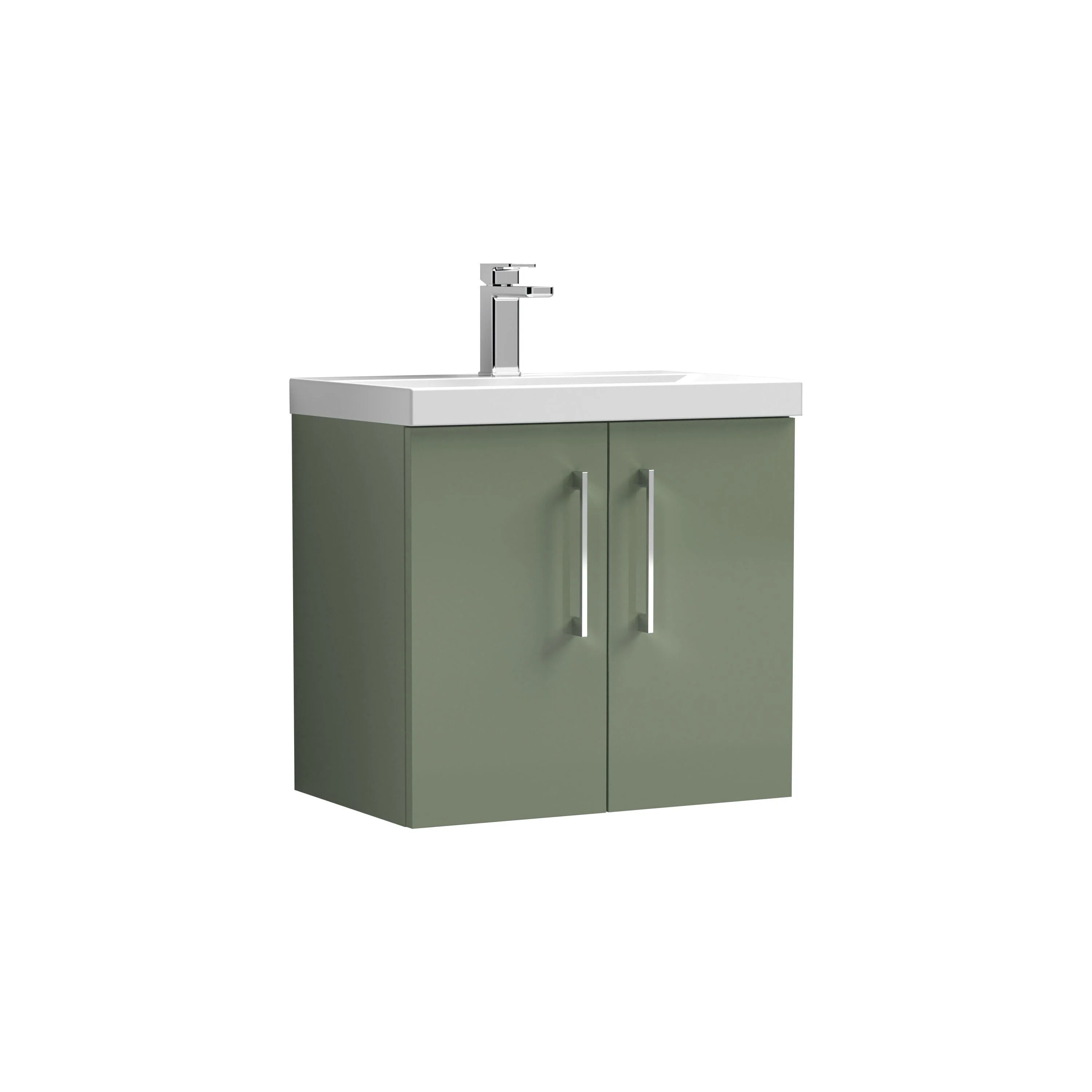 Bramshall Contemporary 2 Door Wall Hung Vanity Basin Unit with Mid-Edge Basin, Choice of Size and Colour - Image 86