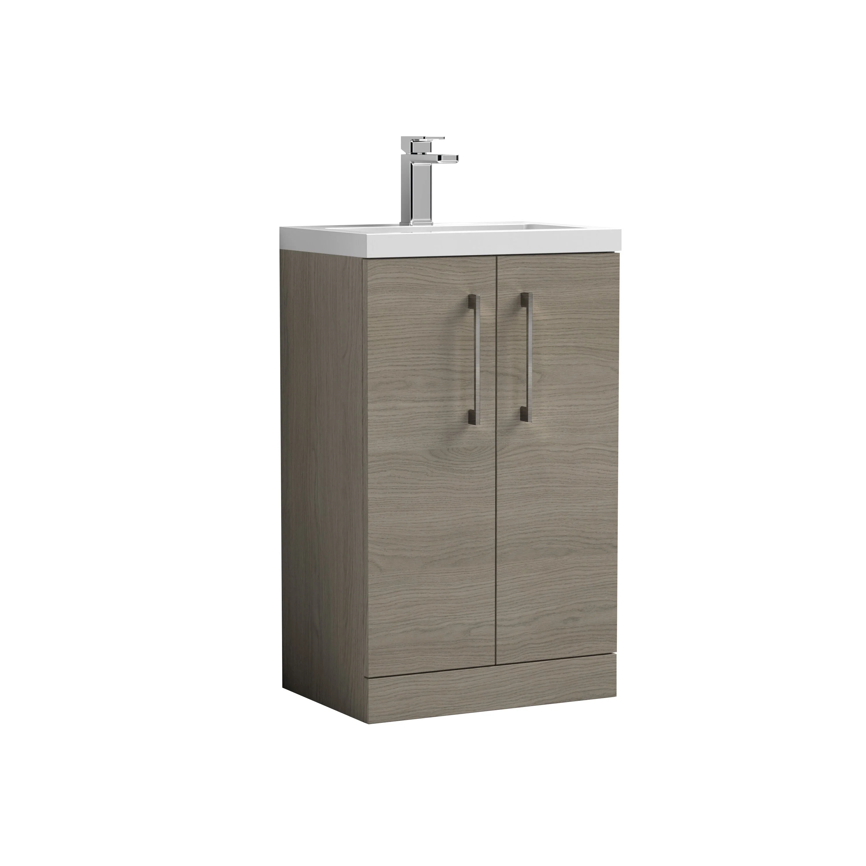 Bramshall Contemporary Compact Floor Standing Vanity Basin Unit with Polymarble Basin, 500mm, Choice of Colour and Handle Finish - Image 105