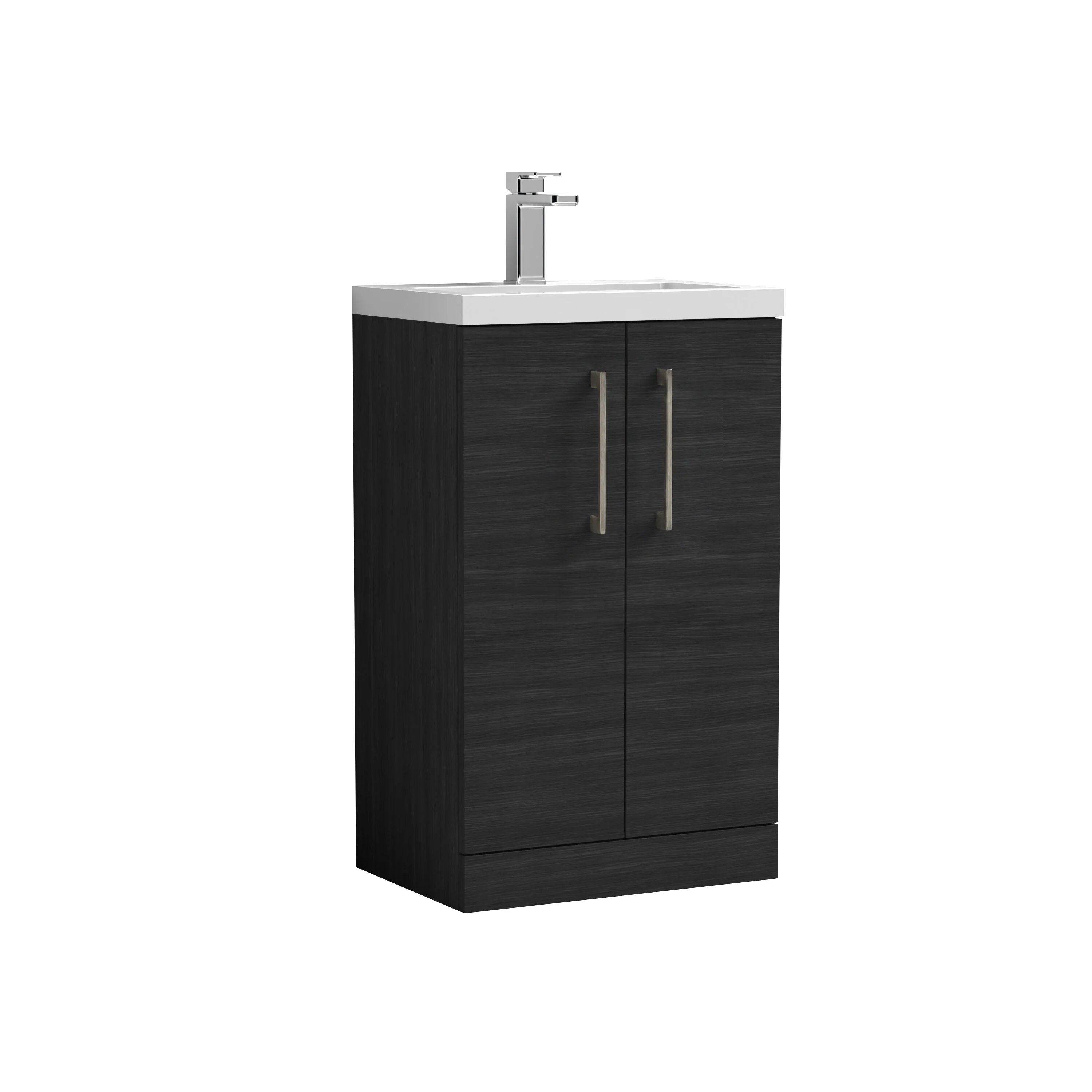 Bramshall Contemporary Compact Floor Standing Vanity Basin Unit with Polymarble Basin, 500mm, Choice of Colour and Handle Finish - Image 25