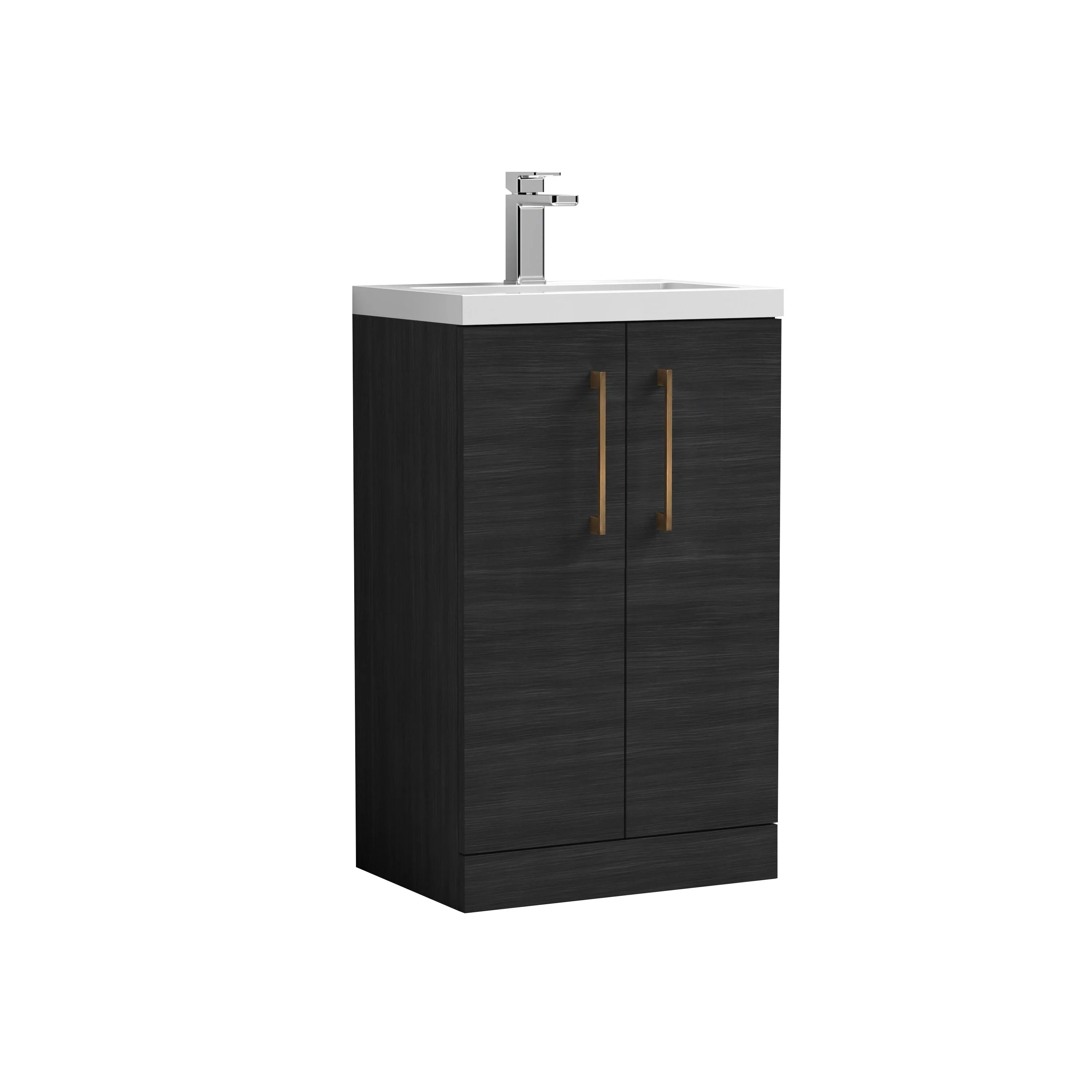 Bramshall Contemporary Compact Floor Standing Vanity Basin Unit with Polymarble Basin, 500mm, Choice of Colour and Handle Finish - Image 28