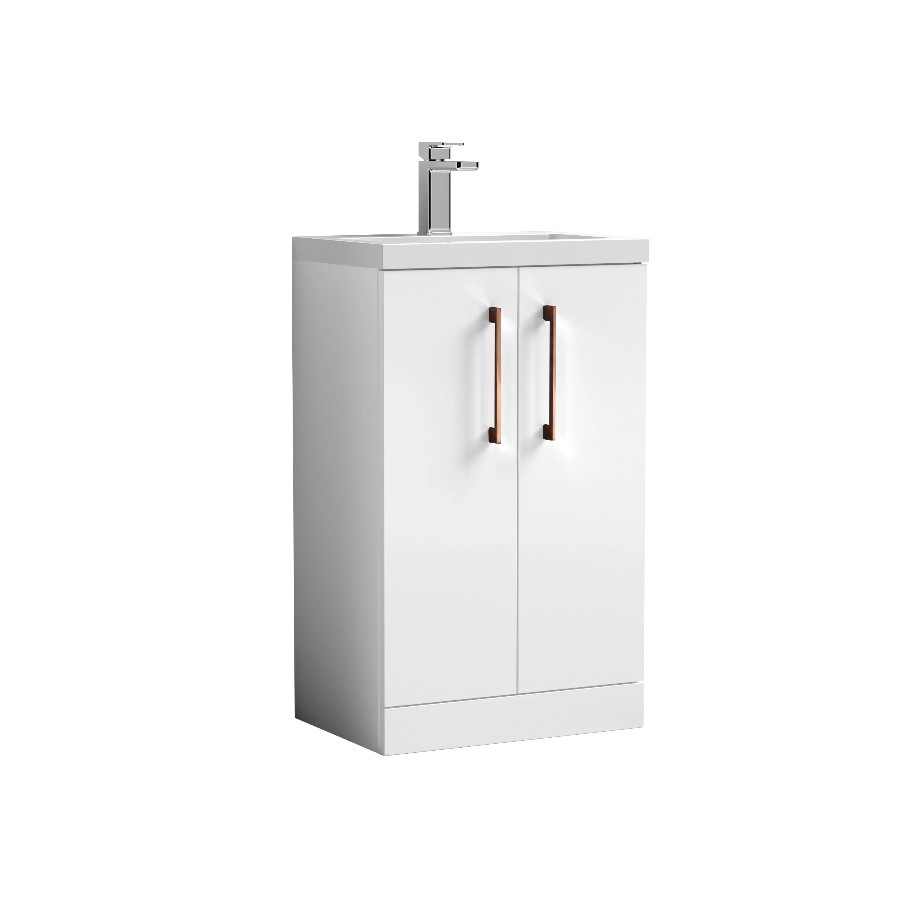 Bramshall Contemporary Compact Floor Standing Vanity Basin Unit with Polymarble Basin, 500mm, Choice of Colour and Handle Finish - Image 31
