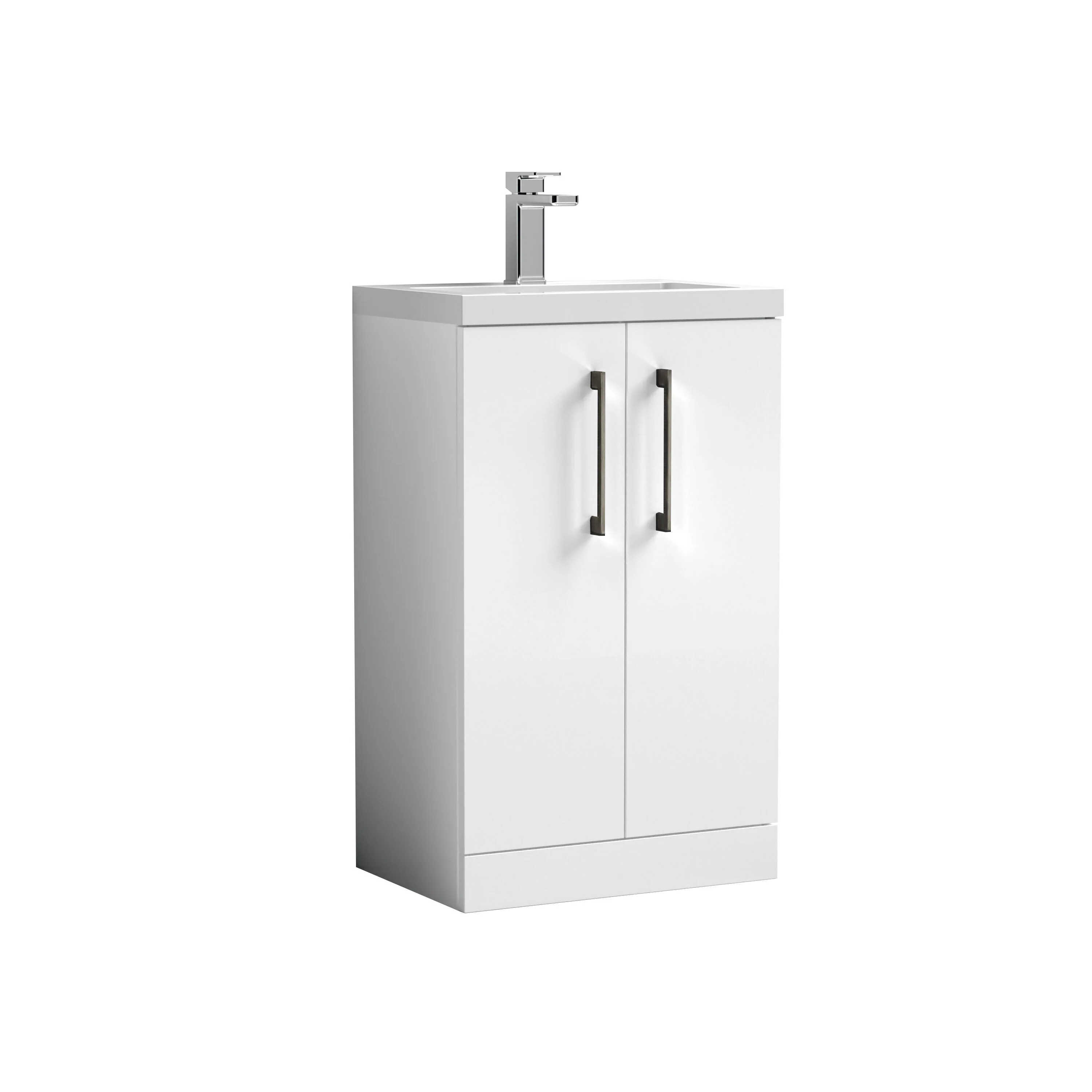 Bramshall Contemporary Compact Floor Standing Vanity Basin Unit with Polymarble Basin, 500mm, Choice of Colour and Handle Finish - Image 40