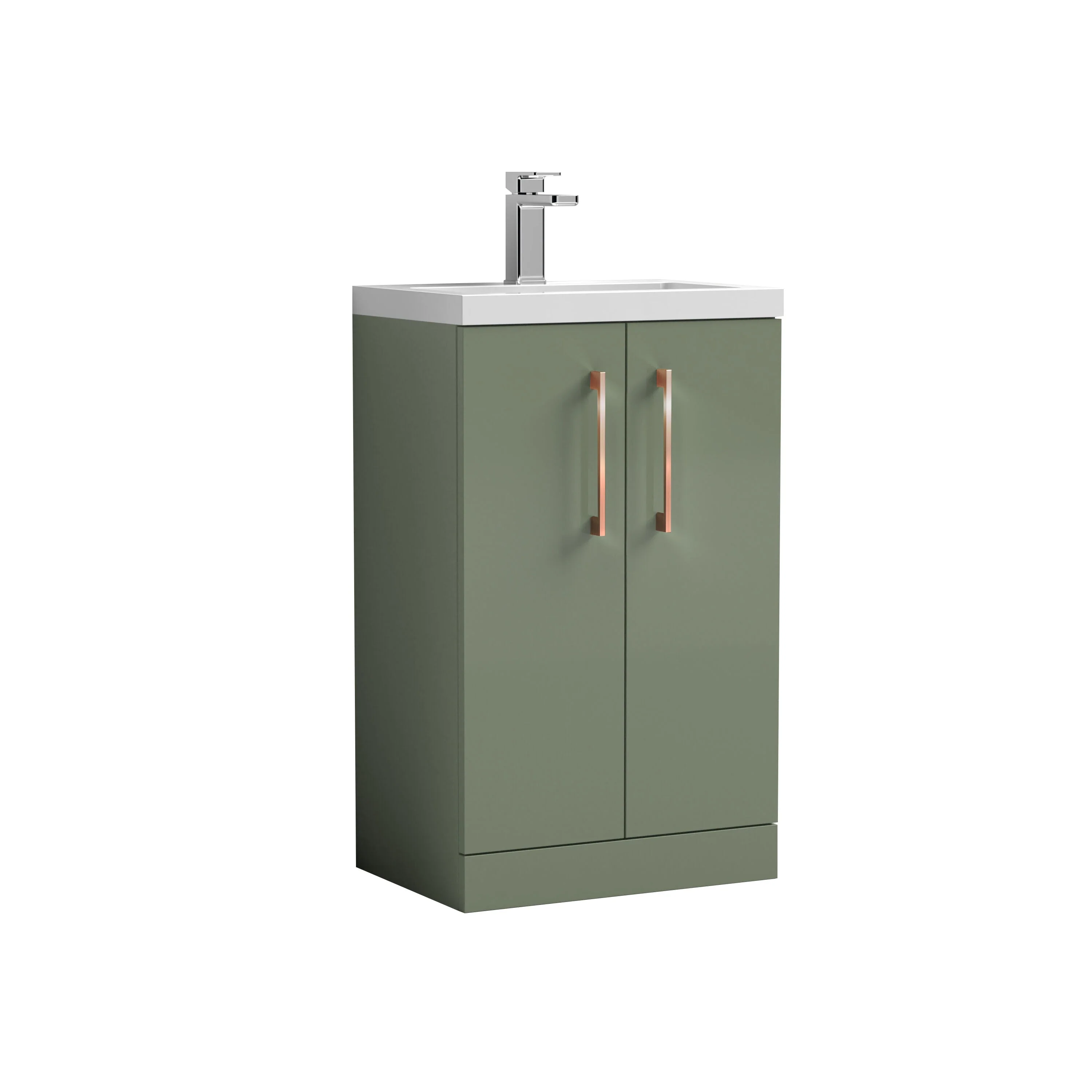 Bramshall Contemporary Compact Floor Standing Vanity Basin Unit with Polymarble Basin, 500mm, Choice of Colour and Handle Finish - Image 81