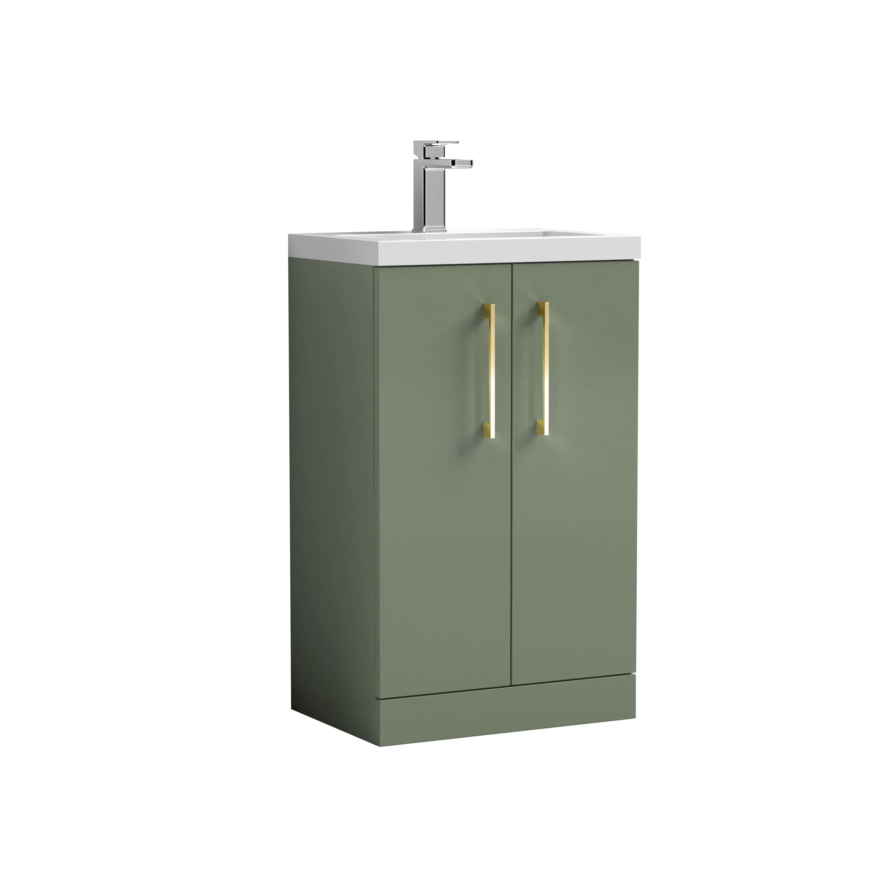 Bramshall Contemporary Compact Floor Standing Vanity Basin Unit with Polymarble Basin, 500mm, Choice of Colour and Handle Finish - Image 87