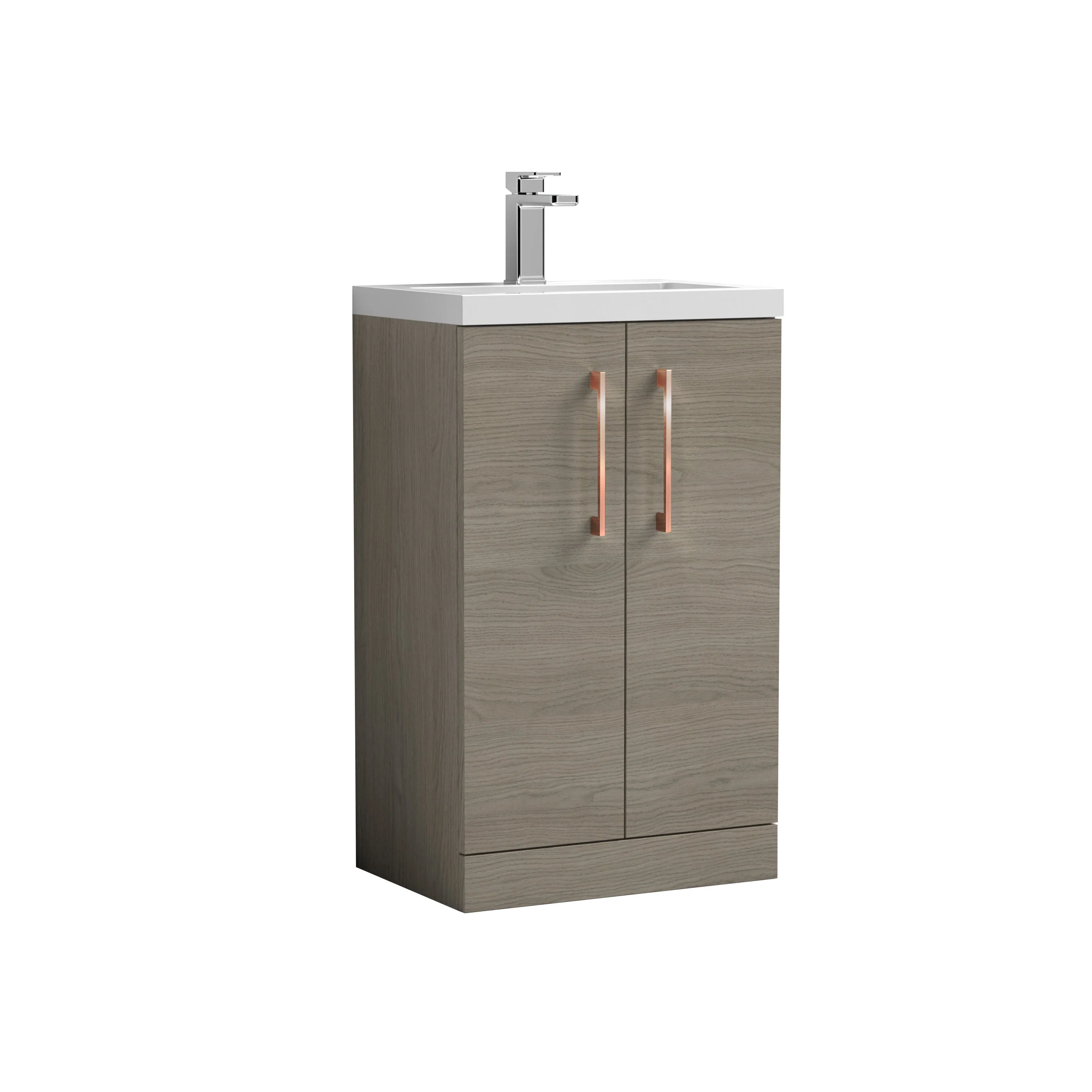 Bramshall Contemporary Compact Floor Standing Vanity Basin Unit with Polymarble Basin, 500mm, Choice of Colour and Handle Finish - Image 96