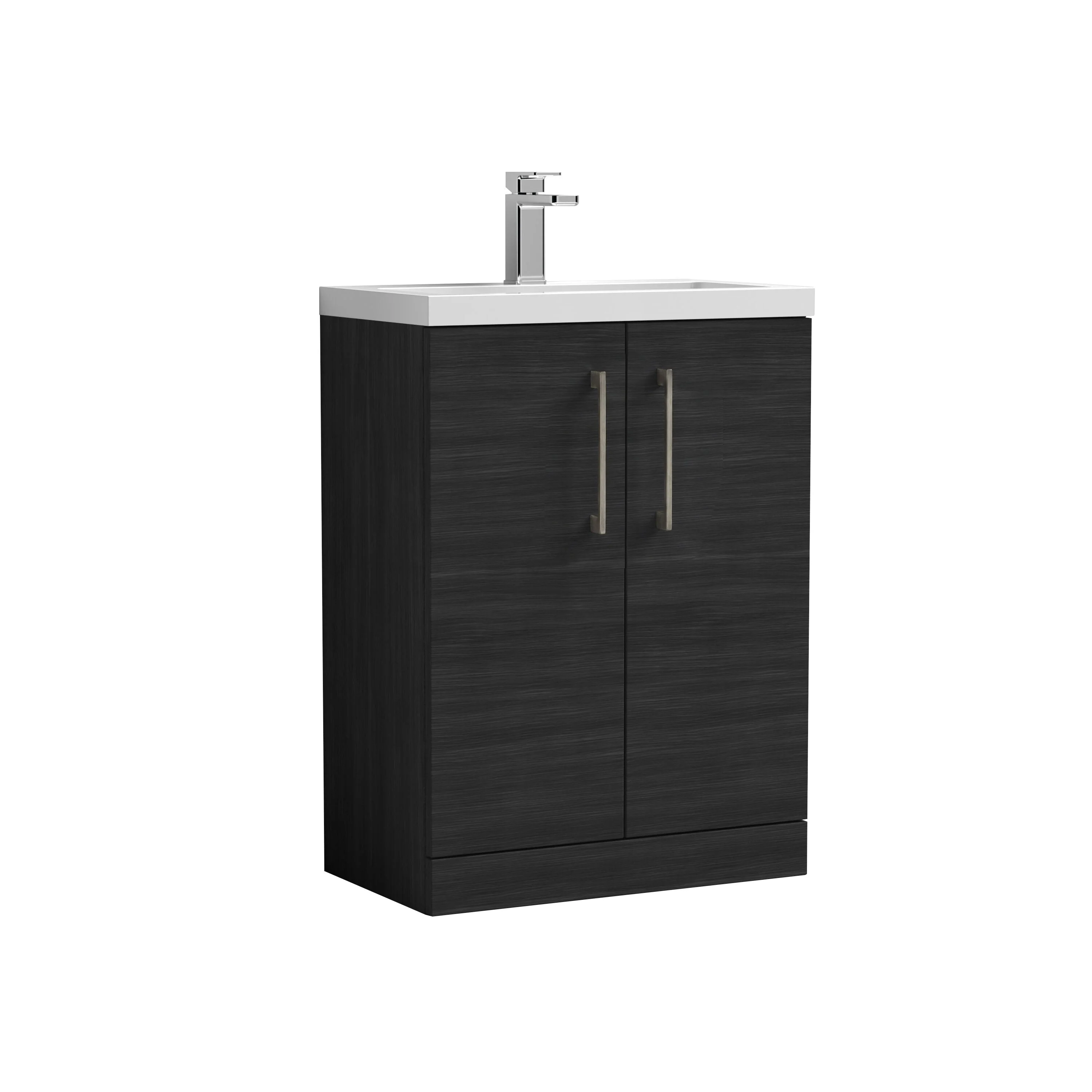 Bramshall Contemporary Compact Floor Standing Vanity Basin Unit with Polymarble Basin, 600mm, Choice of Colour and Handle Finish - Image 22