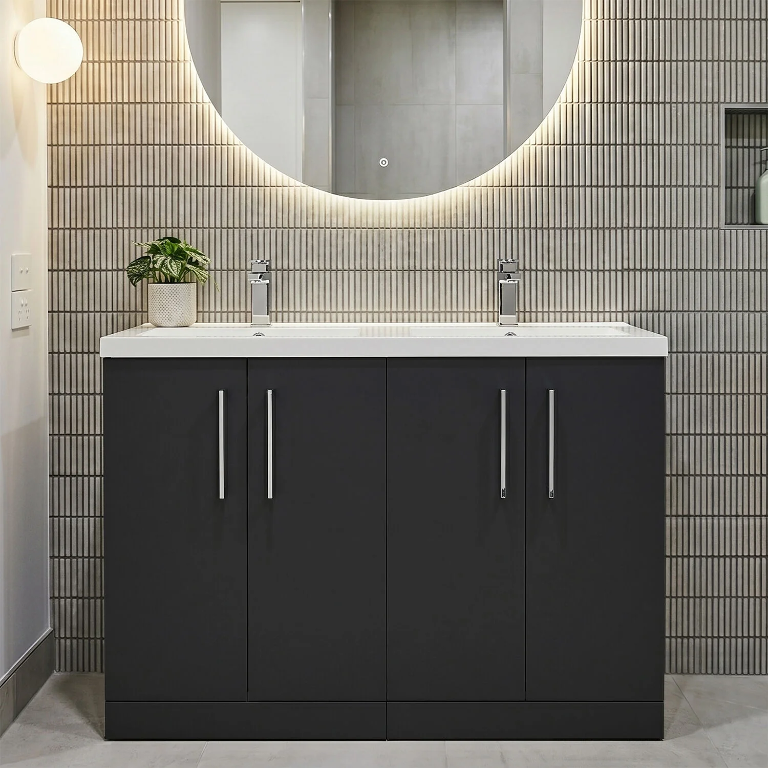 Bramshall Floor Standing 4 Door Vanity Basin Unit - Choice of Colour and Basin Type - Image 2