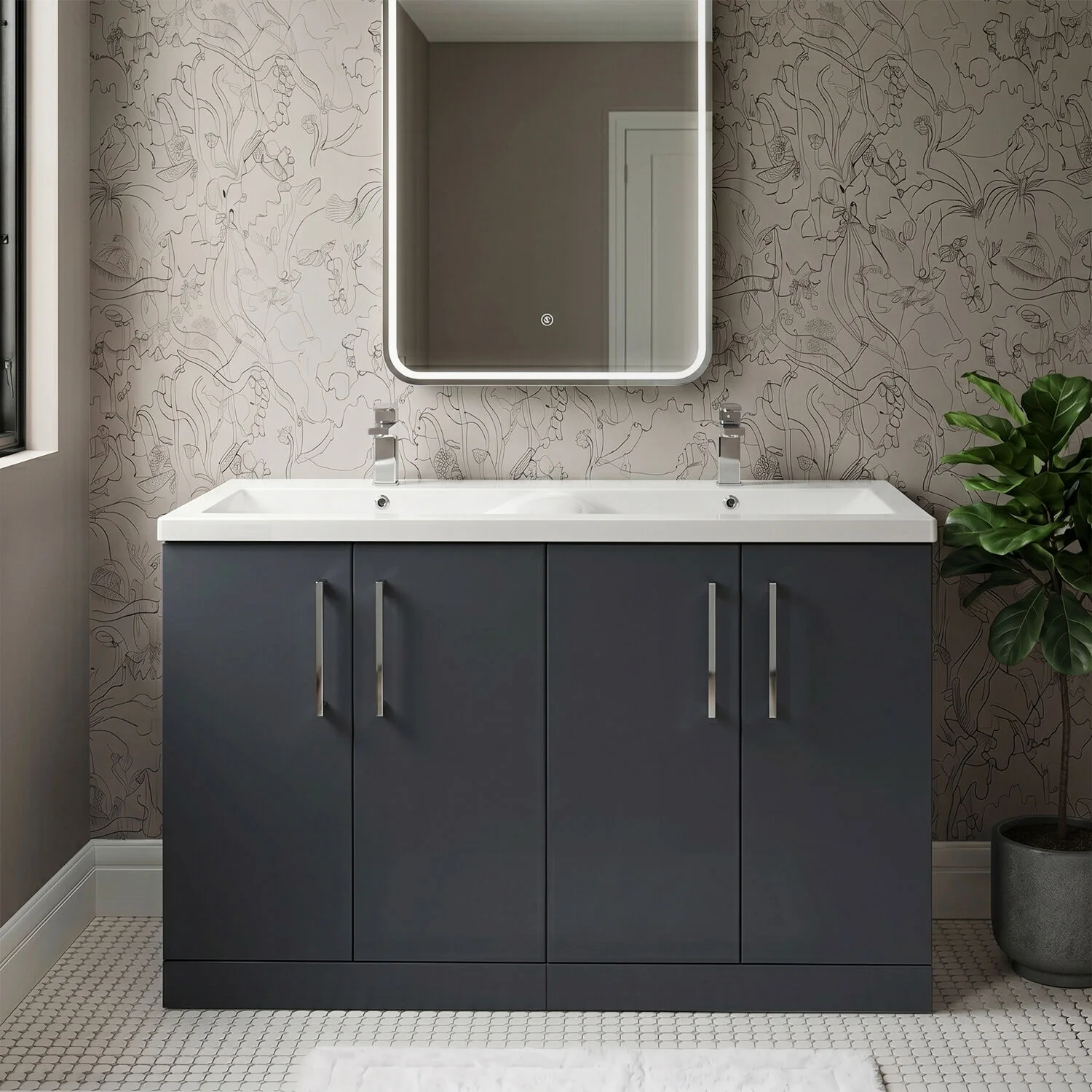 Bramshall Floor Standing 4 Door Vanity Basin Unit - Choice of Colour and Basin Type - Image 3