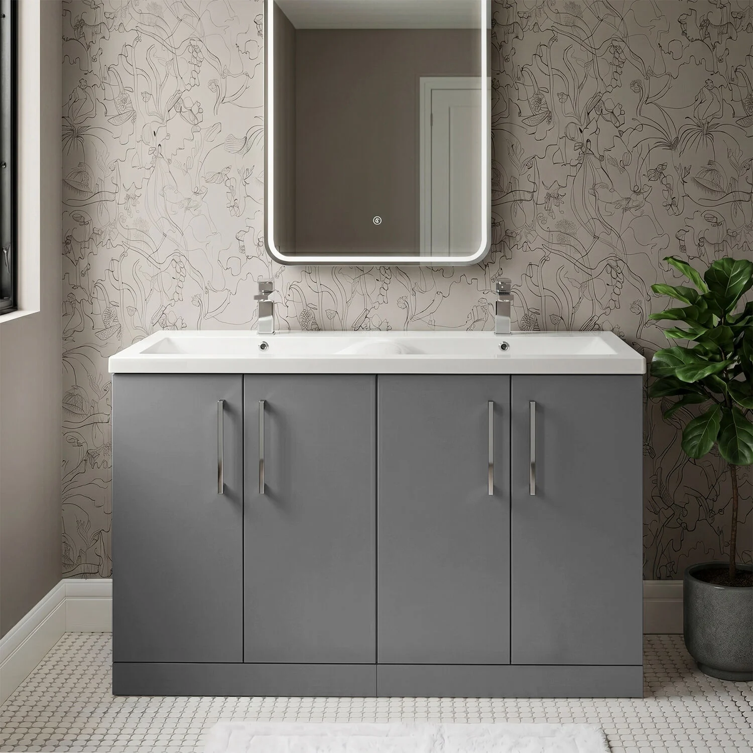 Bramshall Floor Standing 4 Door Vanity Basin Unit - Choice of Colour and Basin Type - Image 5