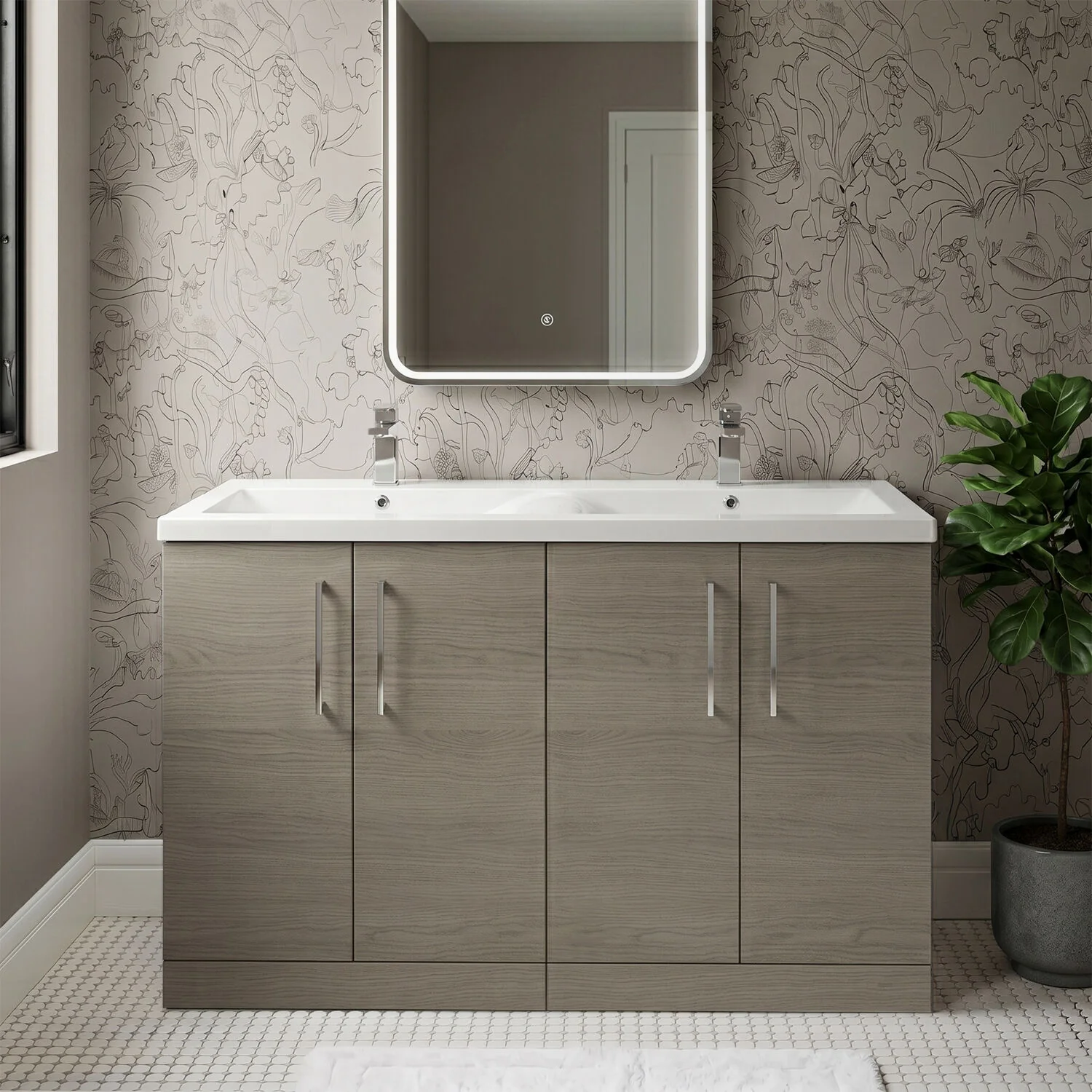 Bramshall Floor Standing 4 Door Vanity Basin Unit - Choice of Colour and Basin Type - Image 7
