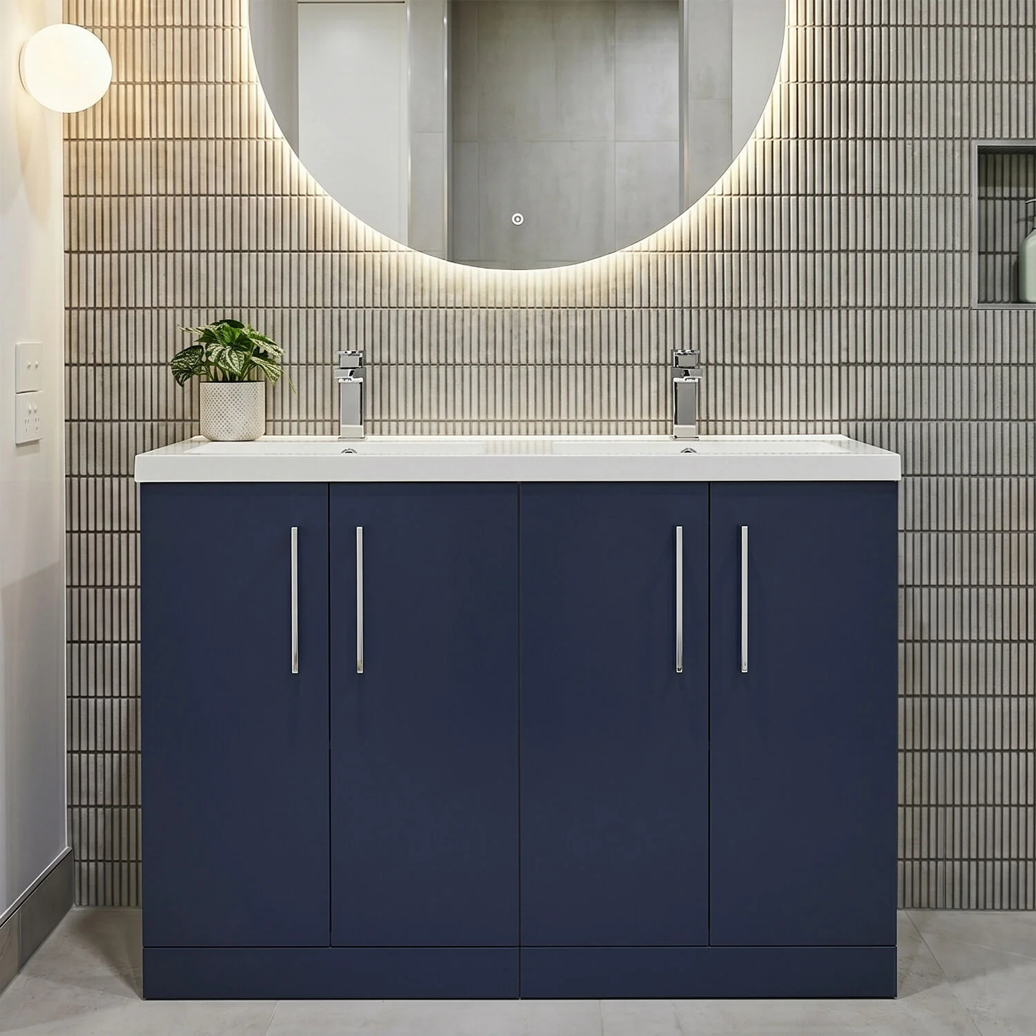 Bramshall Floor Standing 4 Door Vanity Basin Unit - Choice of Colour and Basin Type - Image 8