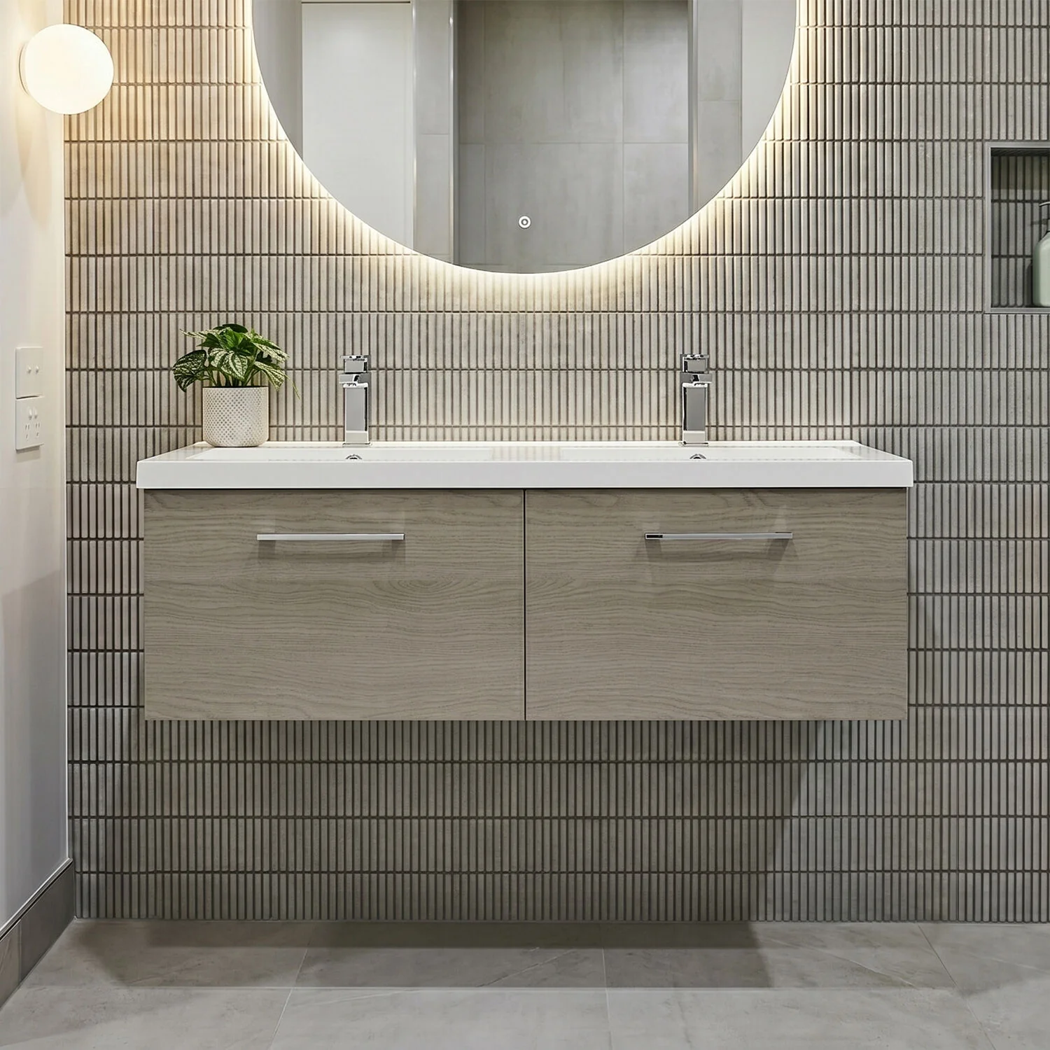 Bramshall Wall Hung 2 Drawer Vanity Basin Unit - 1200mm - Choice of Colour and Basin Type - Image 4