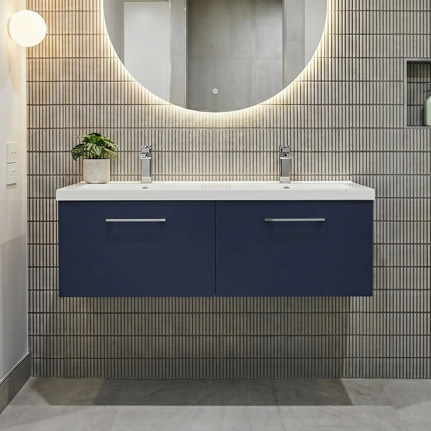 Bramshall Wall Hung 2 Drawer Vanity Basin Unit - 1200mm - Choice of Colour and Basin Type - Image 5
