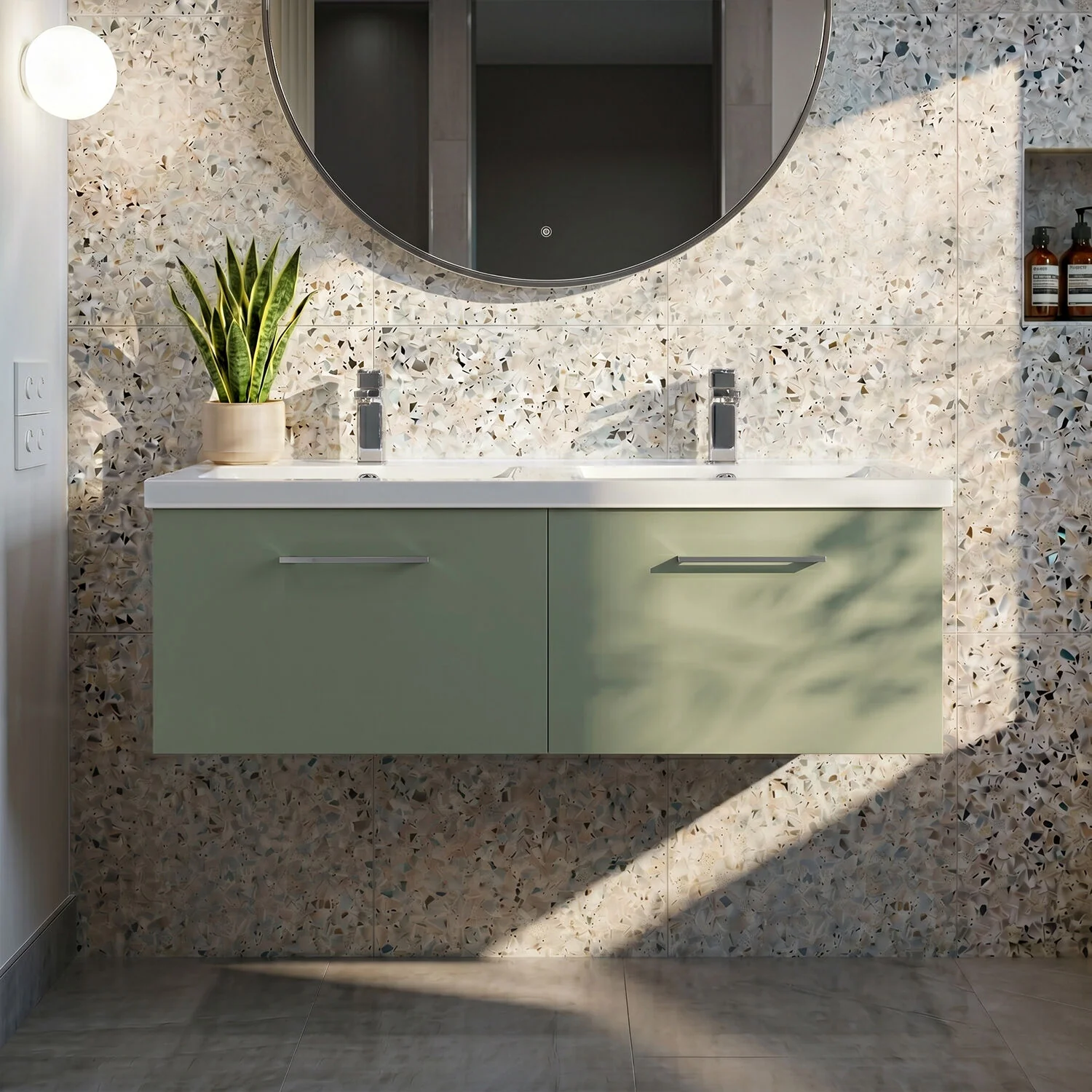 Bramshall Wall Hung 2 Drawer Vanity Basin Unit - 1200mm - Choice of Colour and Basin Type - Image 9
