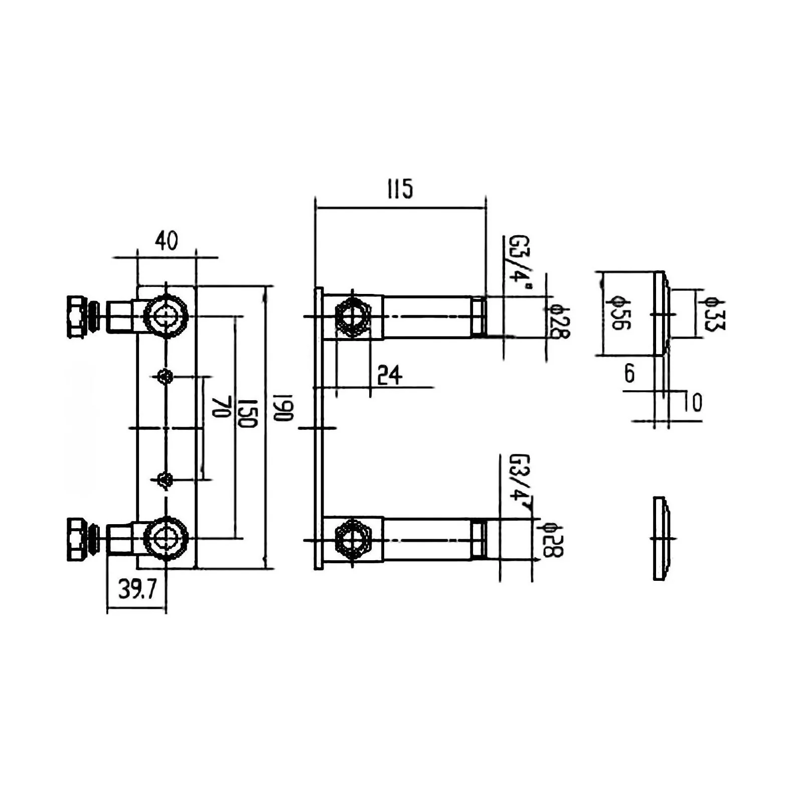 Fast Fit Bracket for Bar Valve - Chrome - Image 2
