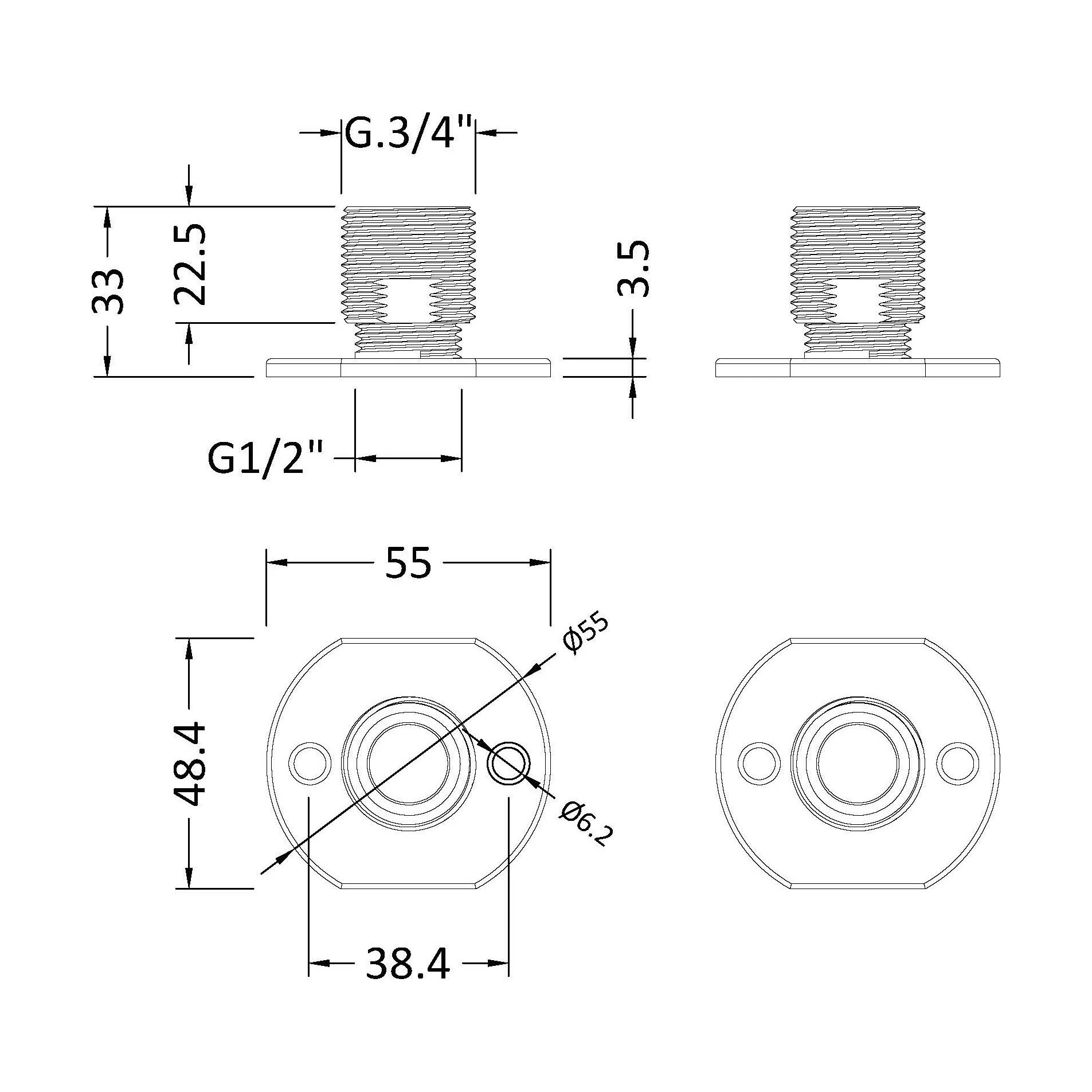 Fast Fit Wall Hung Brackets for Bar Valve - Pair - Image 2