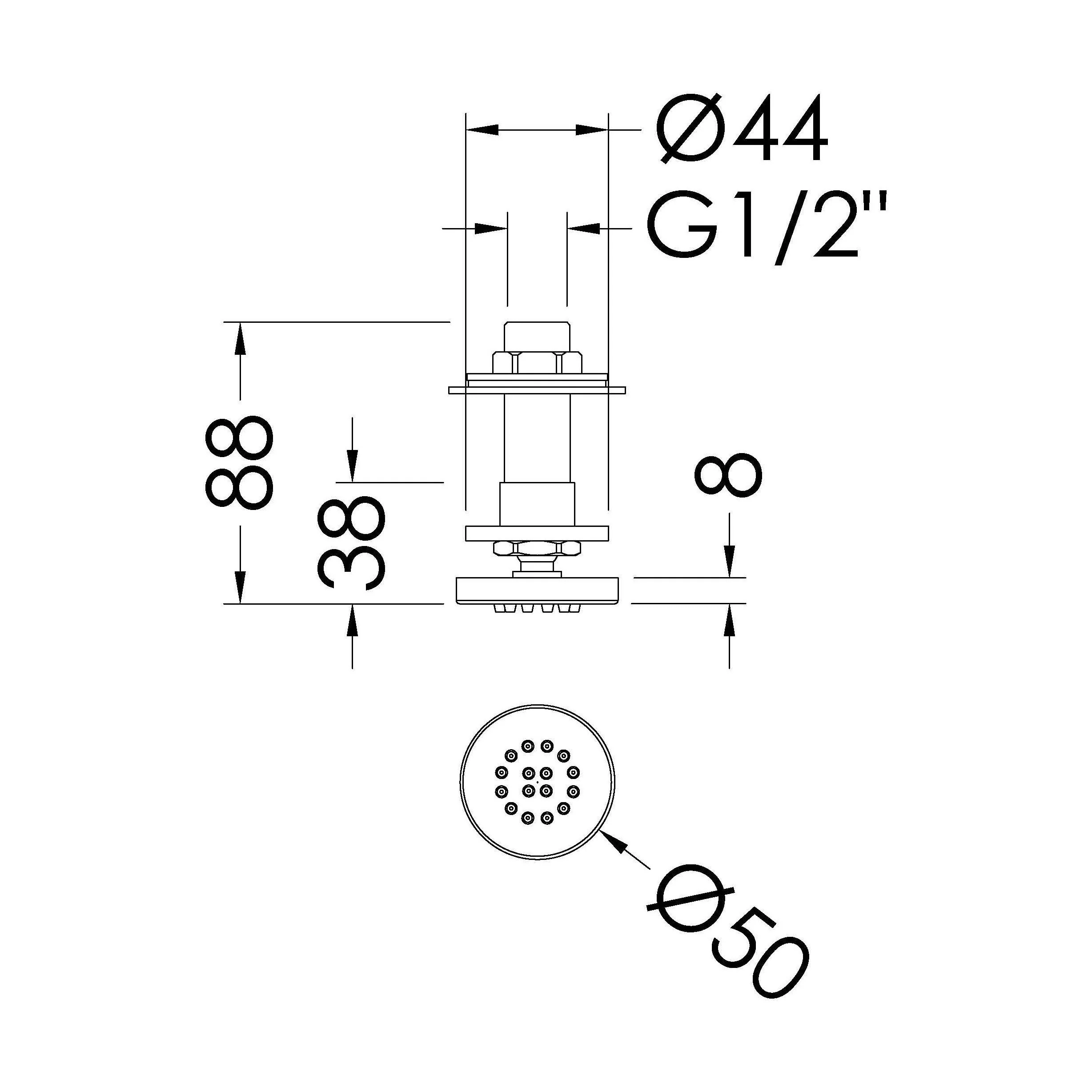 Shower Accessories Modern Round Body Jet - Chrome - Image 2