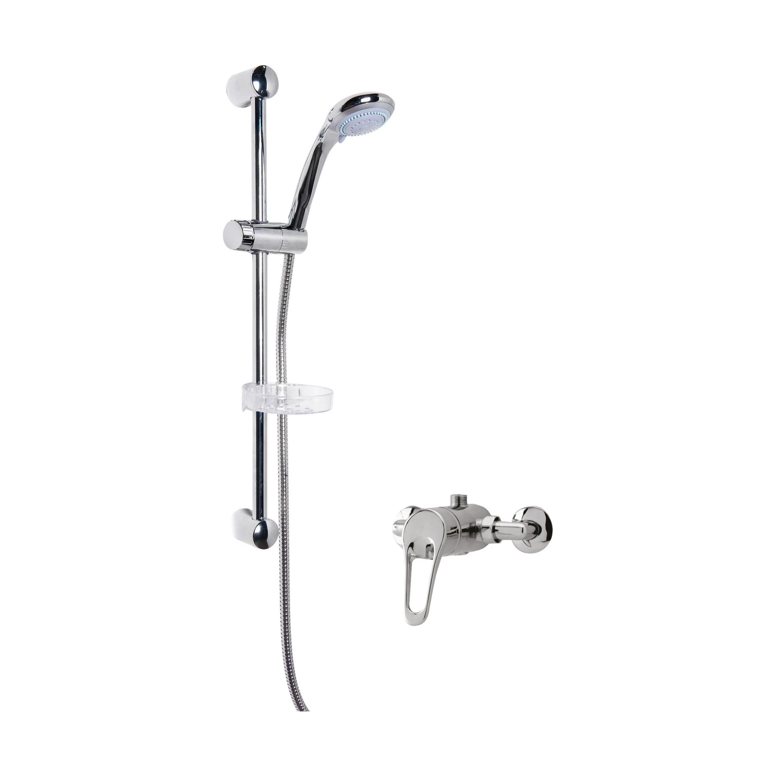 Shower Bundle Exposed Round Manual Valve & Multi Function Handset Slide Rail Kit - Chrome Balterley