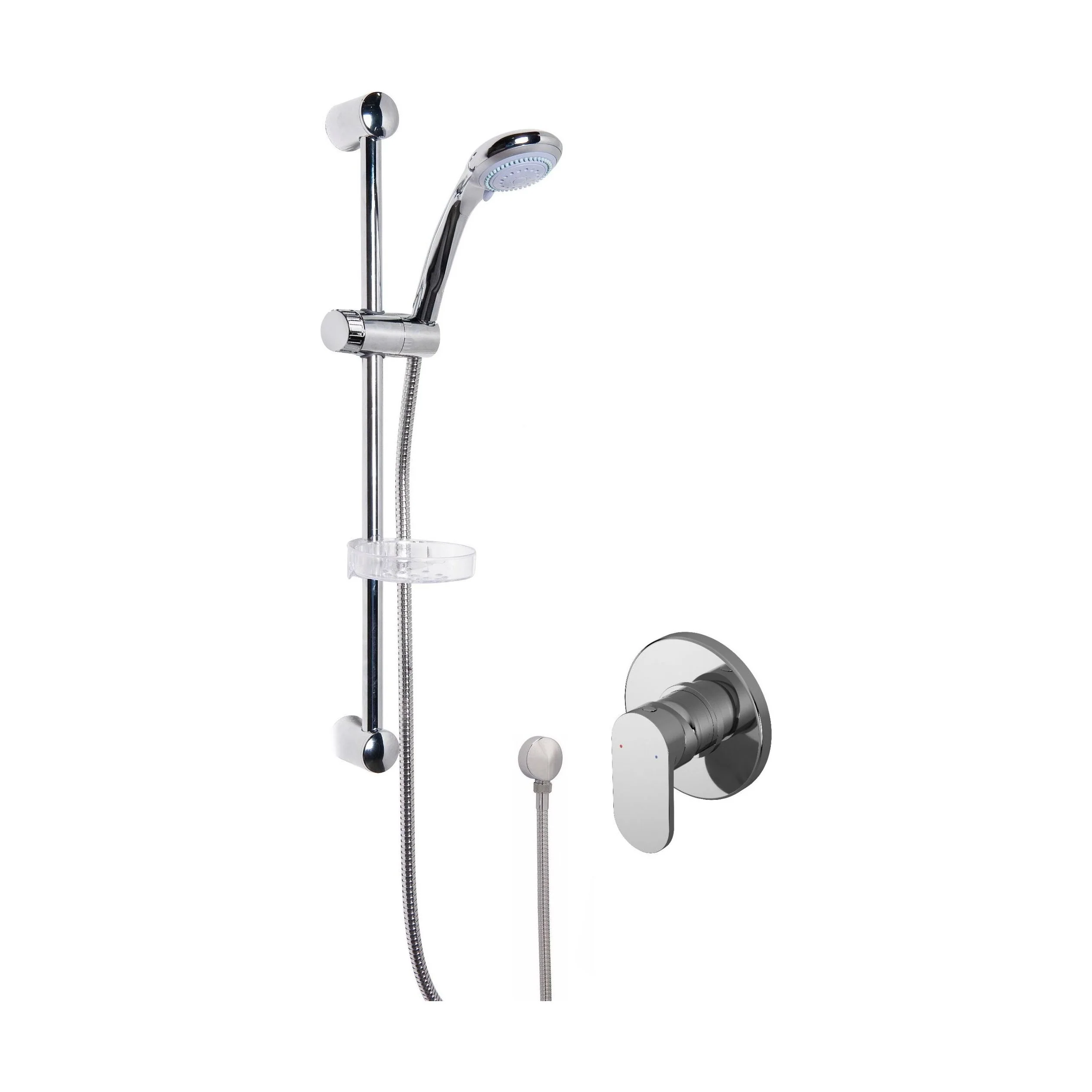 Current Shower Bundle Concealed Round Manual Valve & Multi Function Handset Slide Rail Kit - Chrome Balterley