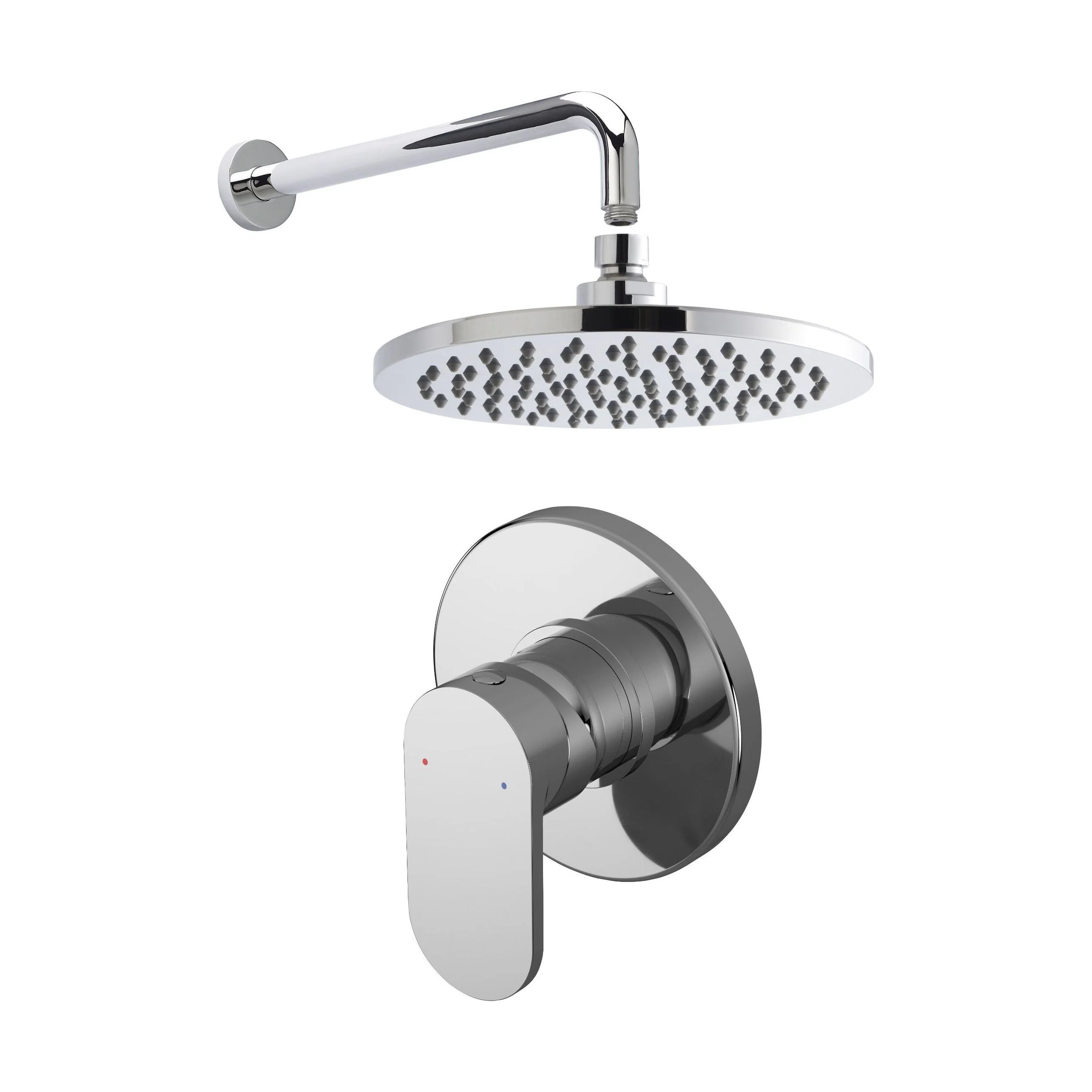 Current Shower Bundle Concealed Round Manual Valve, Arm & Head Kit - Chrome Balterley