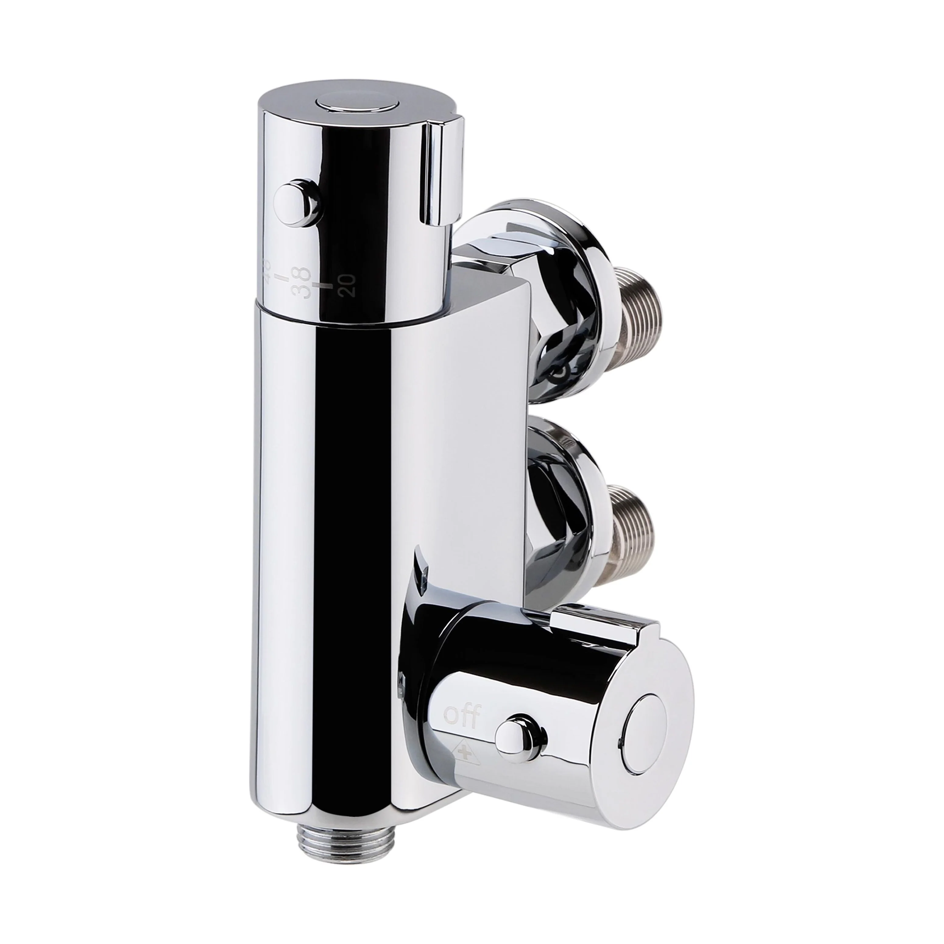 Contemporary Round Vertical Thermostatic Shower Bar Valve (1 Outlet) - Chrome - Balterley