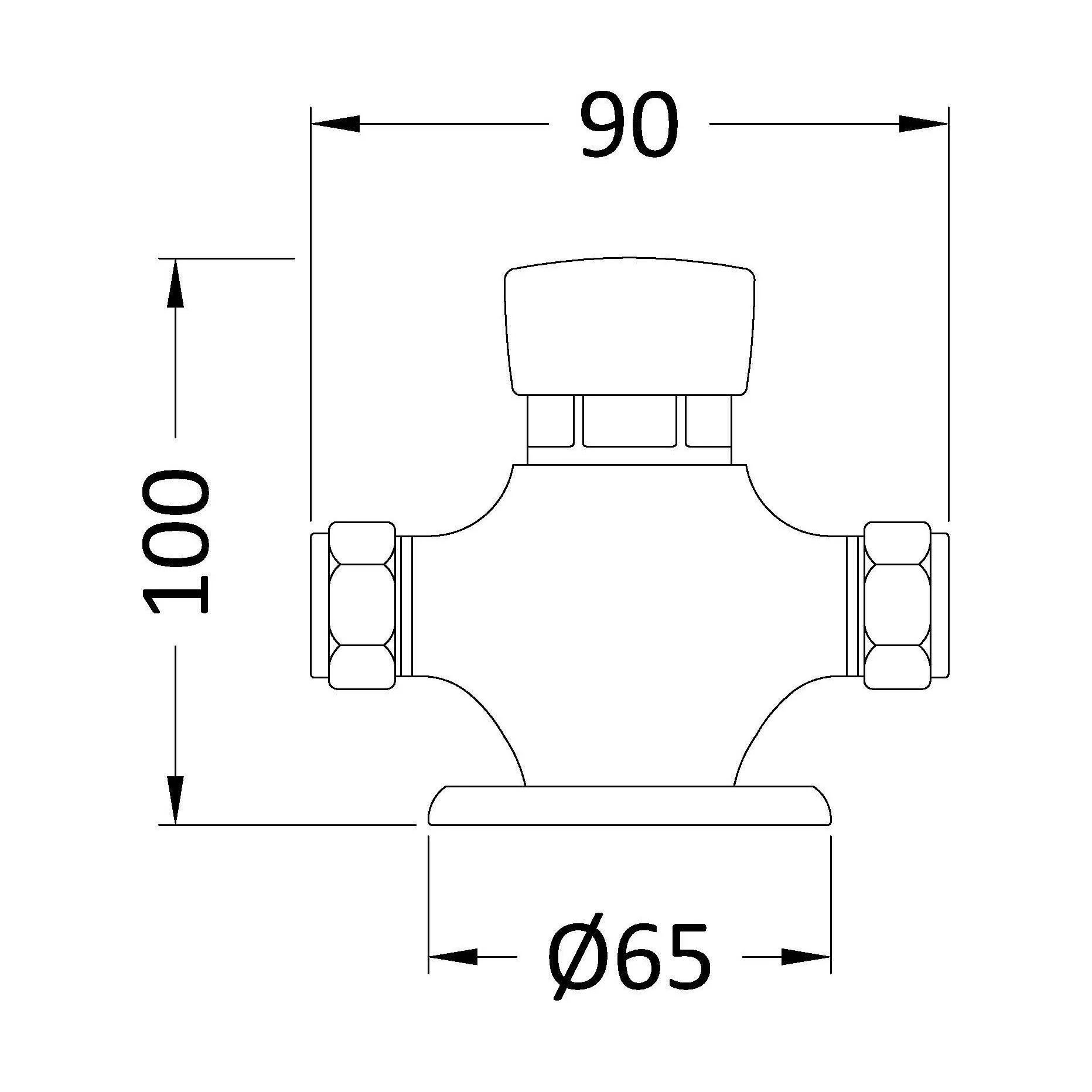 Contemporary Round Manual Exposed Non-Concussive Timed Shower Valve - Chrome - Balterley - Image 2