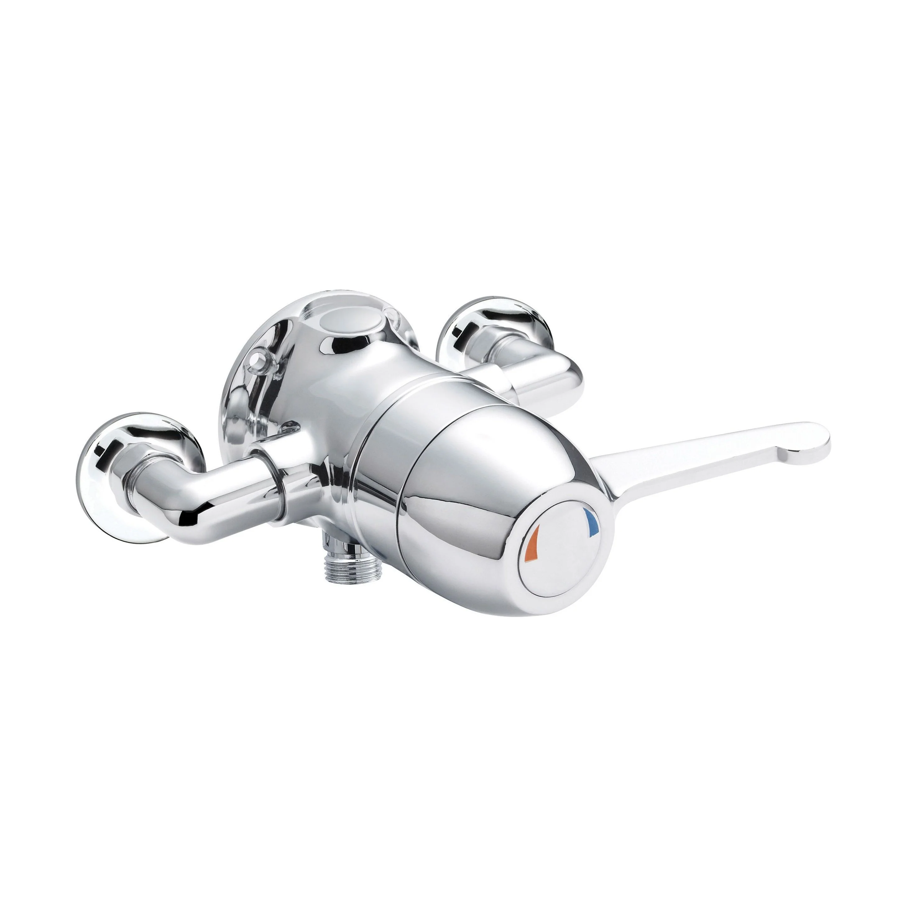 Contemporary Round Exposed Sequential Thermostatic Shower Valve with Lever Handle - Chrome - Balterley