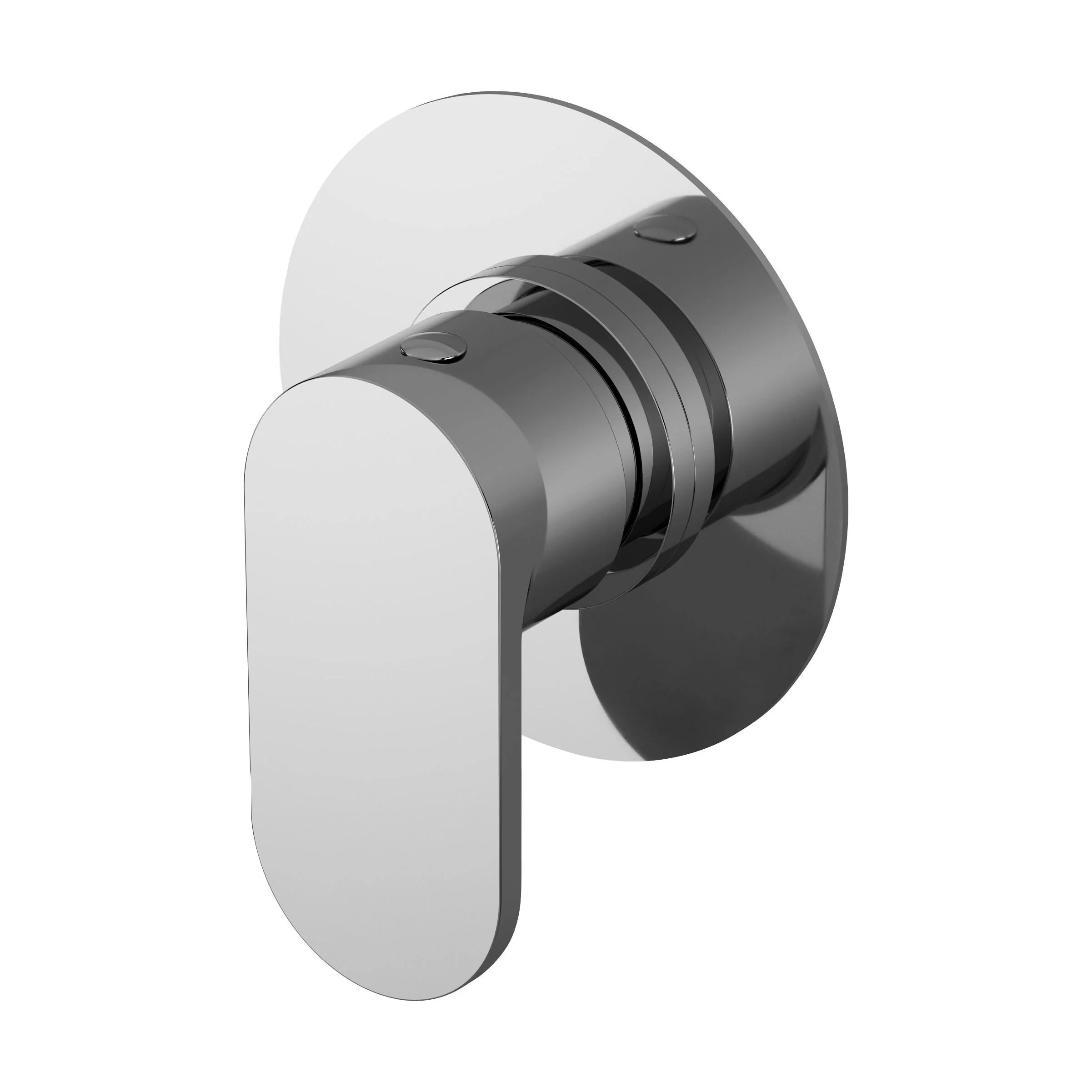 Balterley Current Contemporary Round Concealed Stop Tap with Lever Handle for Thermostatic Shower Control - Chrome Finish