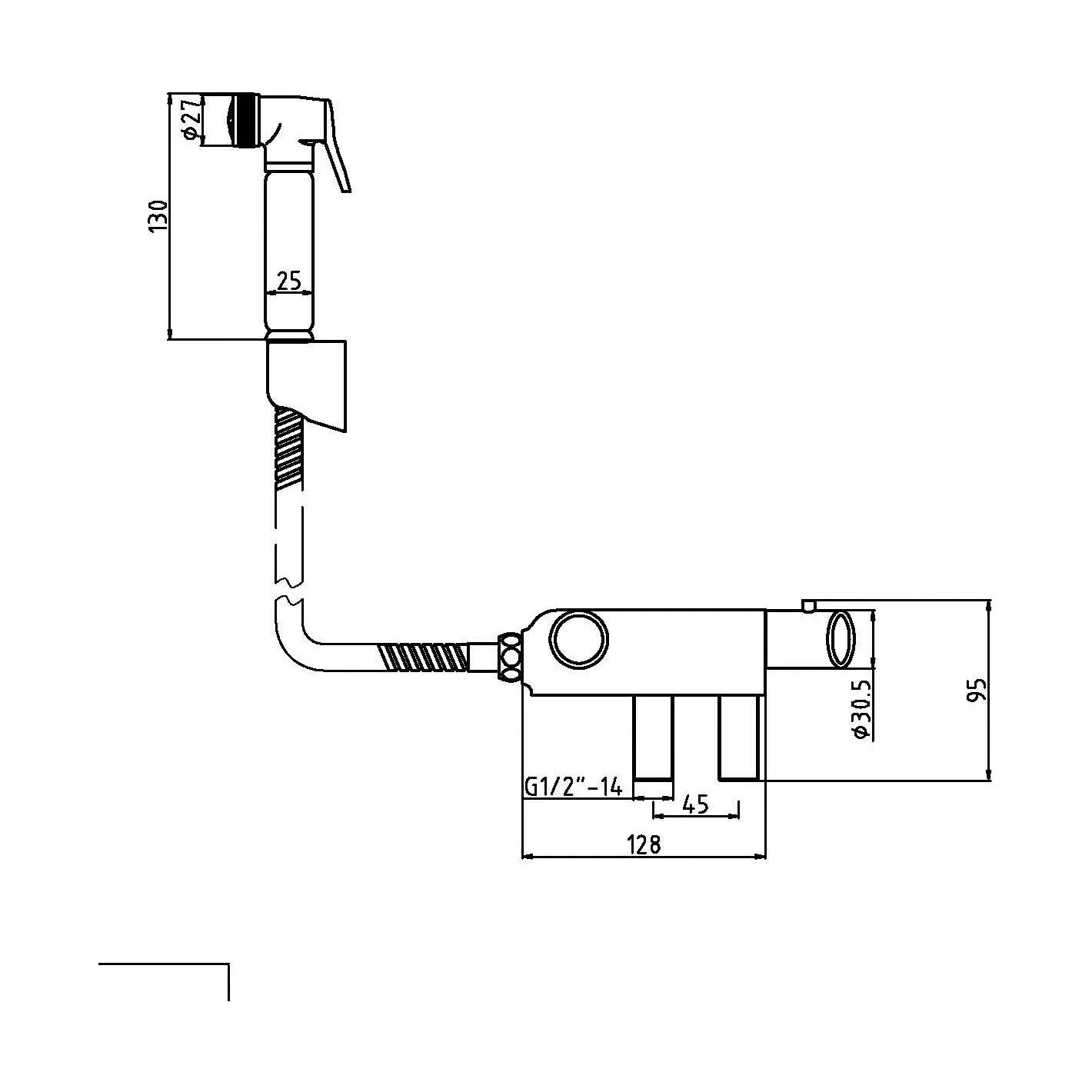 Round Thermostatic Douche Spray Kit - Chrome - Image 2