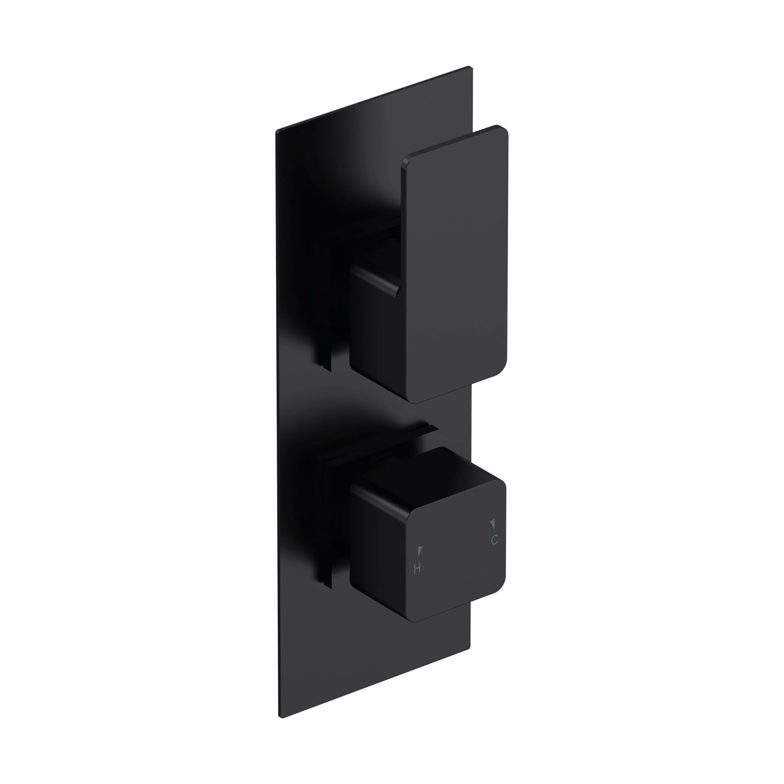 Empire Contemporary Concealed Square Twin Thermostatic Shower Valve, 215mm Solid Brass Construction - Matt Black by Balterley